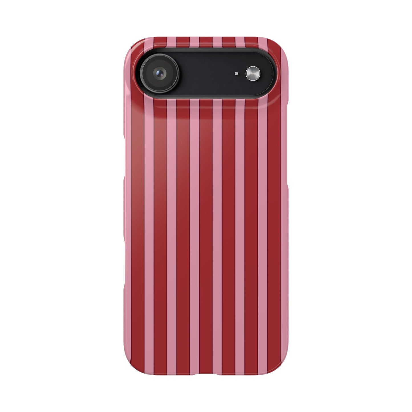 Striped Red Snap Phone Case — Slim Phone Cover for Apple iPhone and Samsung Galaxy.