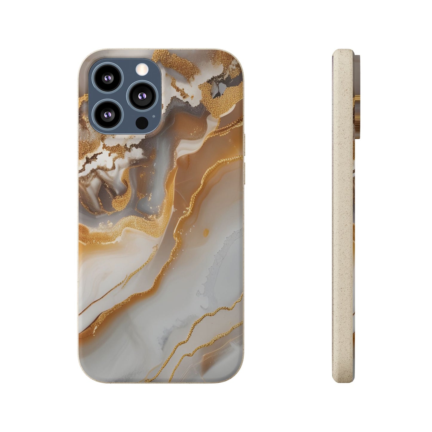 Biodegradable Marble Phone Case — Earth-Tone Agate, Eco-Friendly Phone Cover for Apple iPhone and Samsung Galaxy.