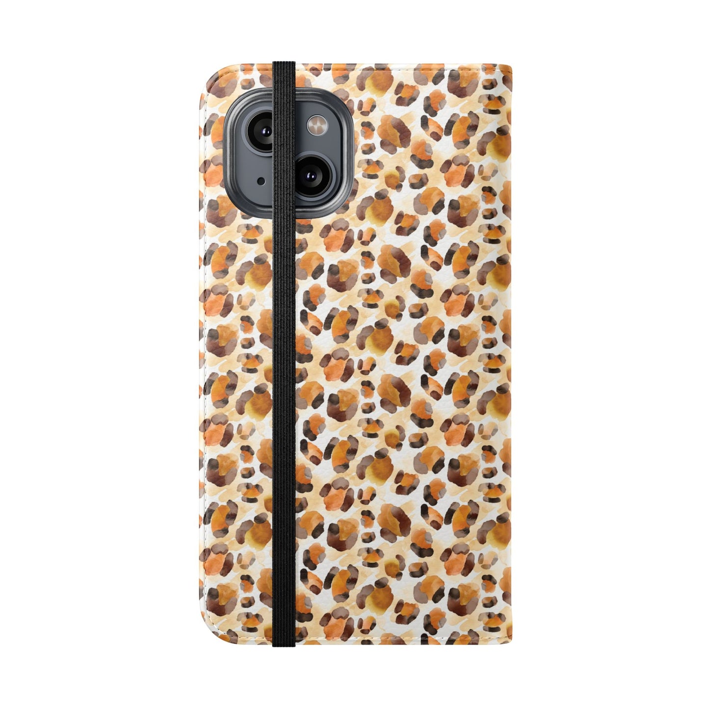 Leopard Print Flip Phone Case — Wallet Flip Case with Card Slots