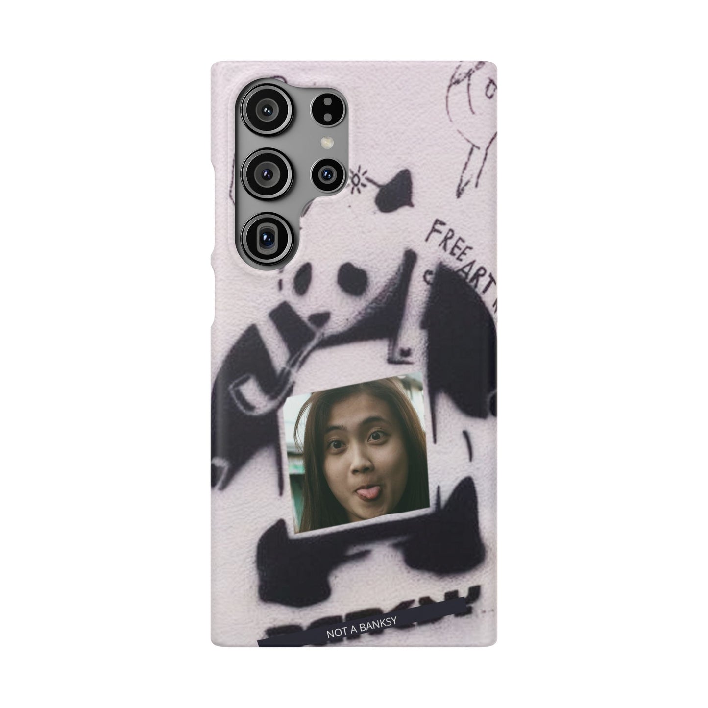 Single Image Personalised Panda Stencil Slim Phone Case for Apple iPhone, Samsung Galaxy and Google Pixel.