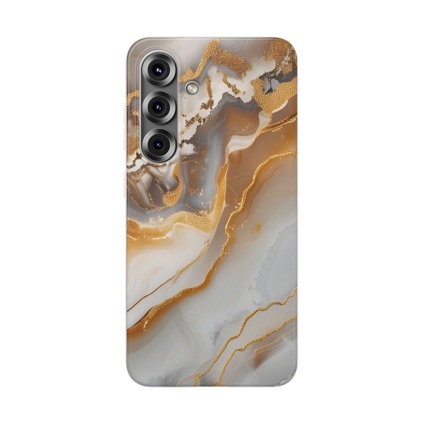 Gold Marble Flexi Phone Case for Apple iPhone and Samsung Galaxy.