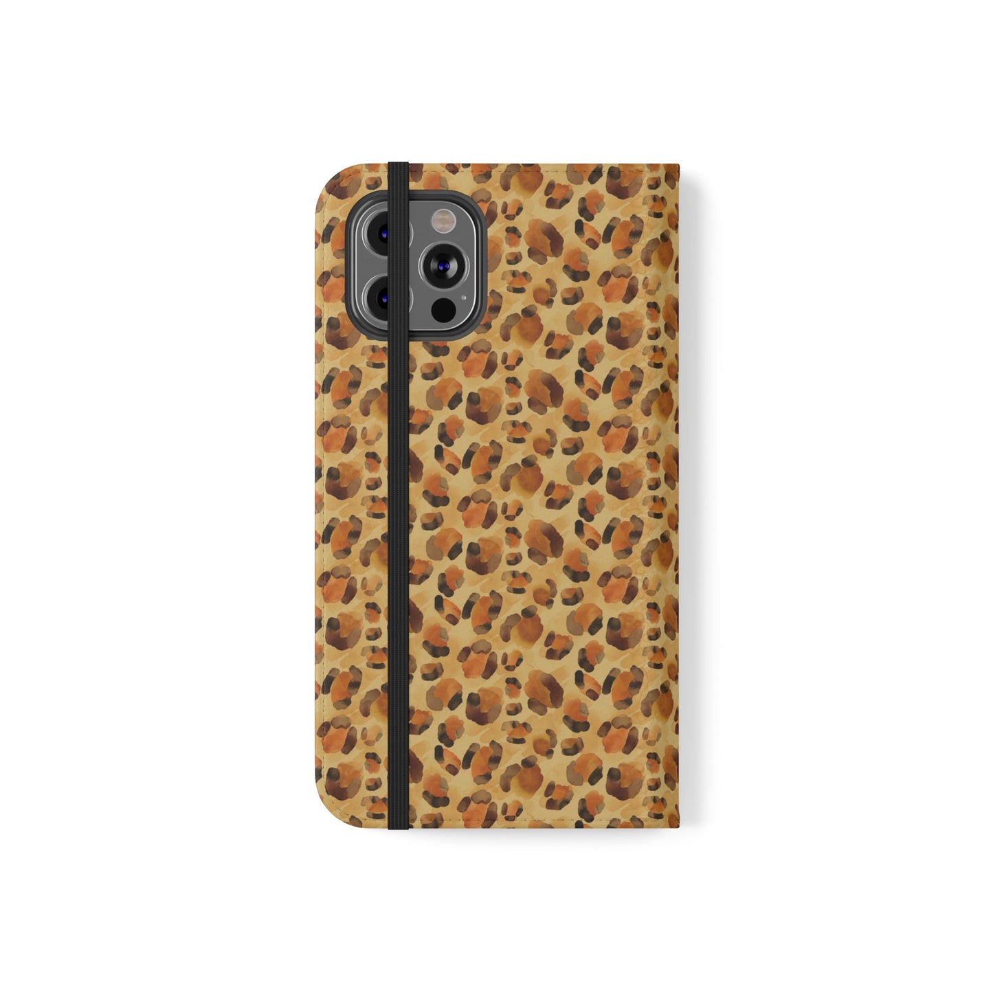 Leopard Print Flip Phone Case — Cardholder Wallet Folio