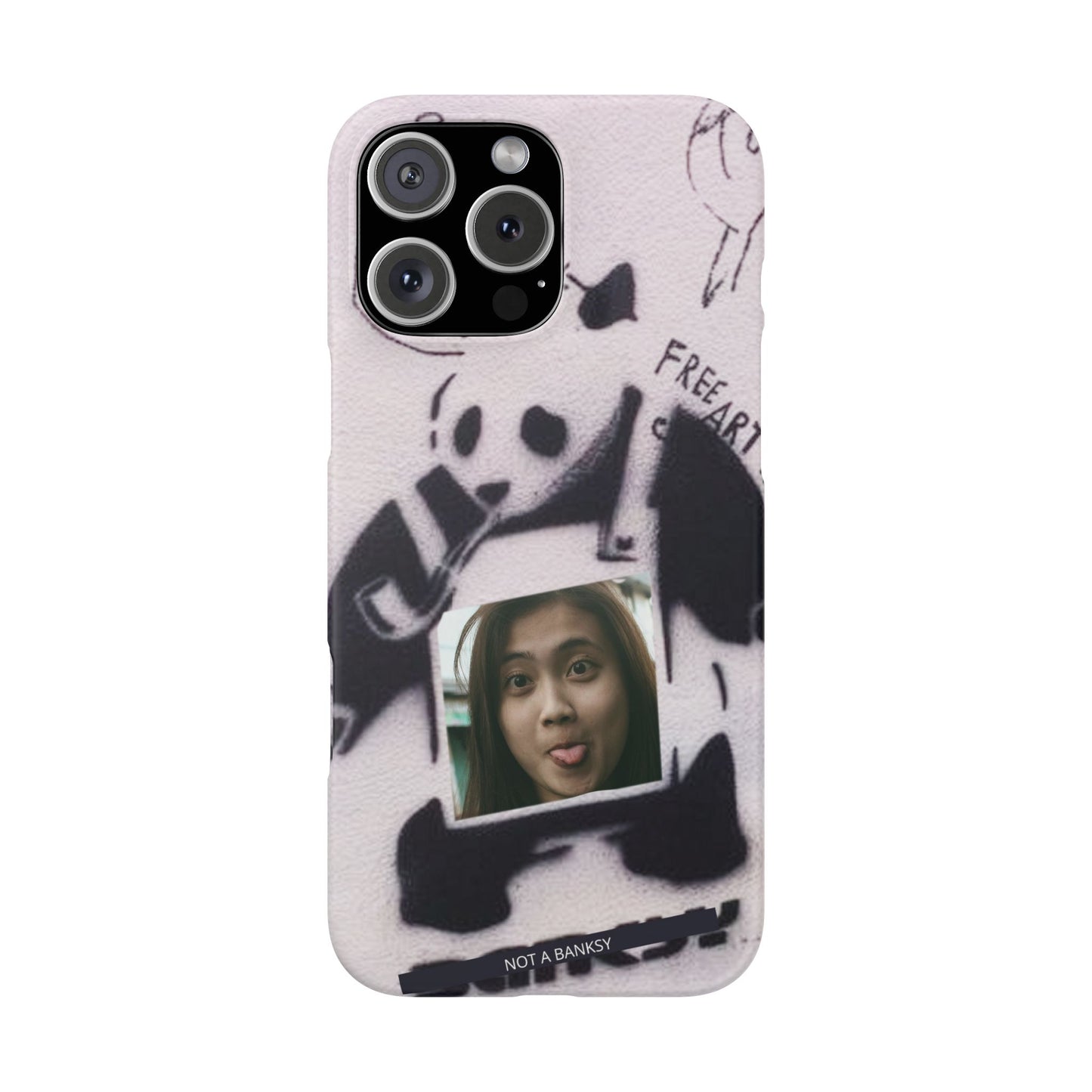 Single Image Personalised Panda Stencil Slim Phone Case for Apple iPhone, Samsung Galaxy and Google Pixel.