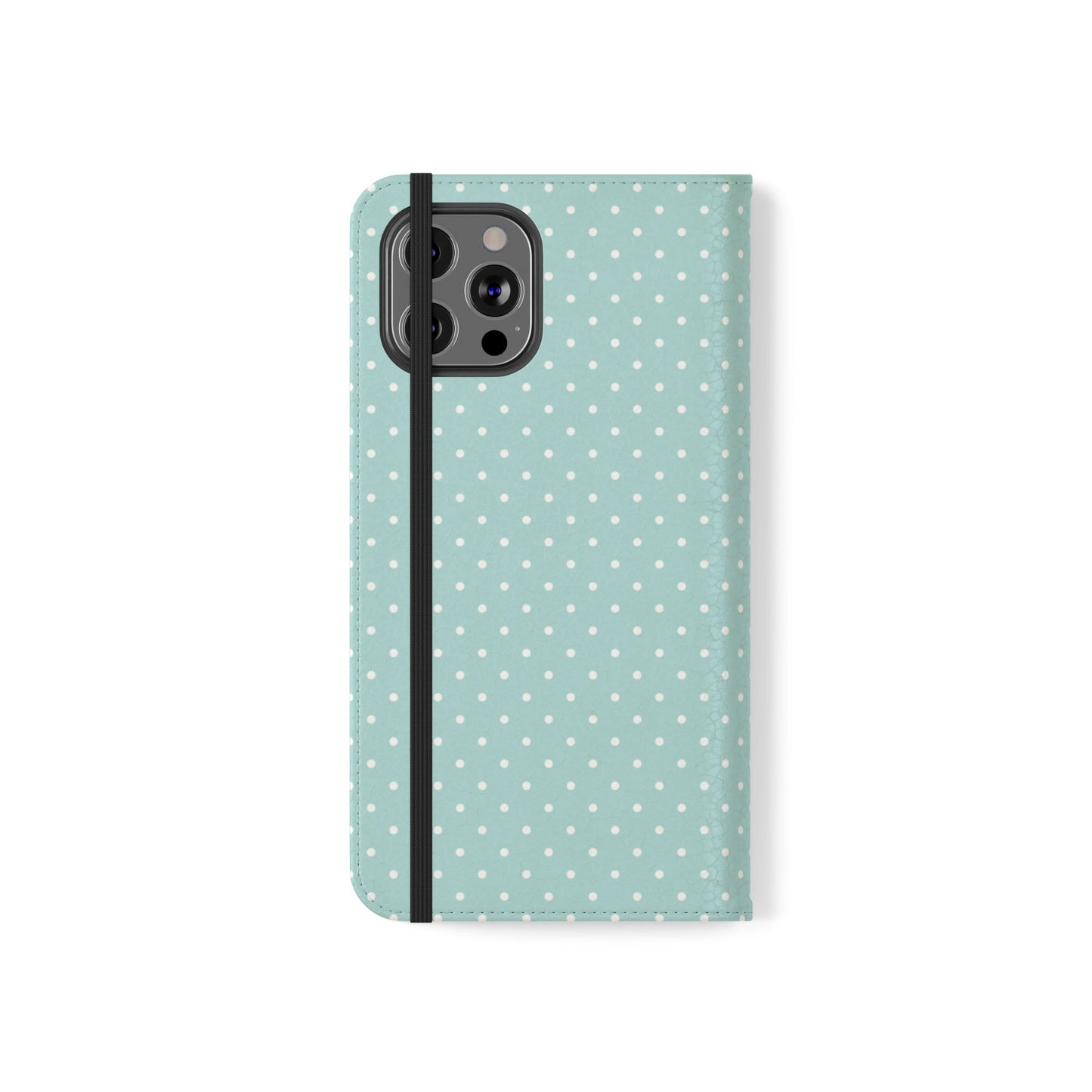 Polka Dot Flip Phone Case — Pastel Blue Polka Dot Wallet Cover