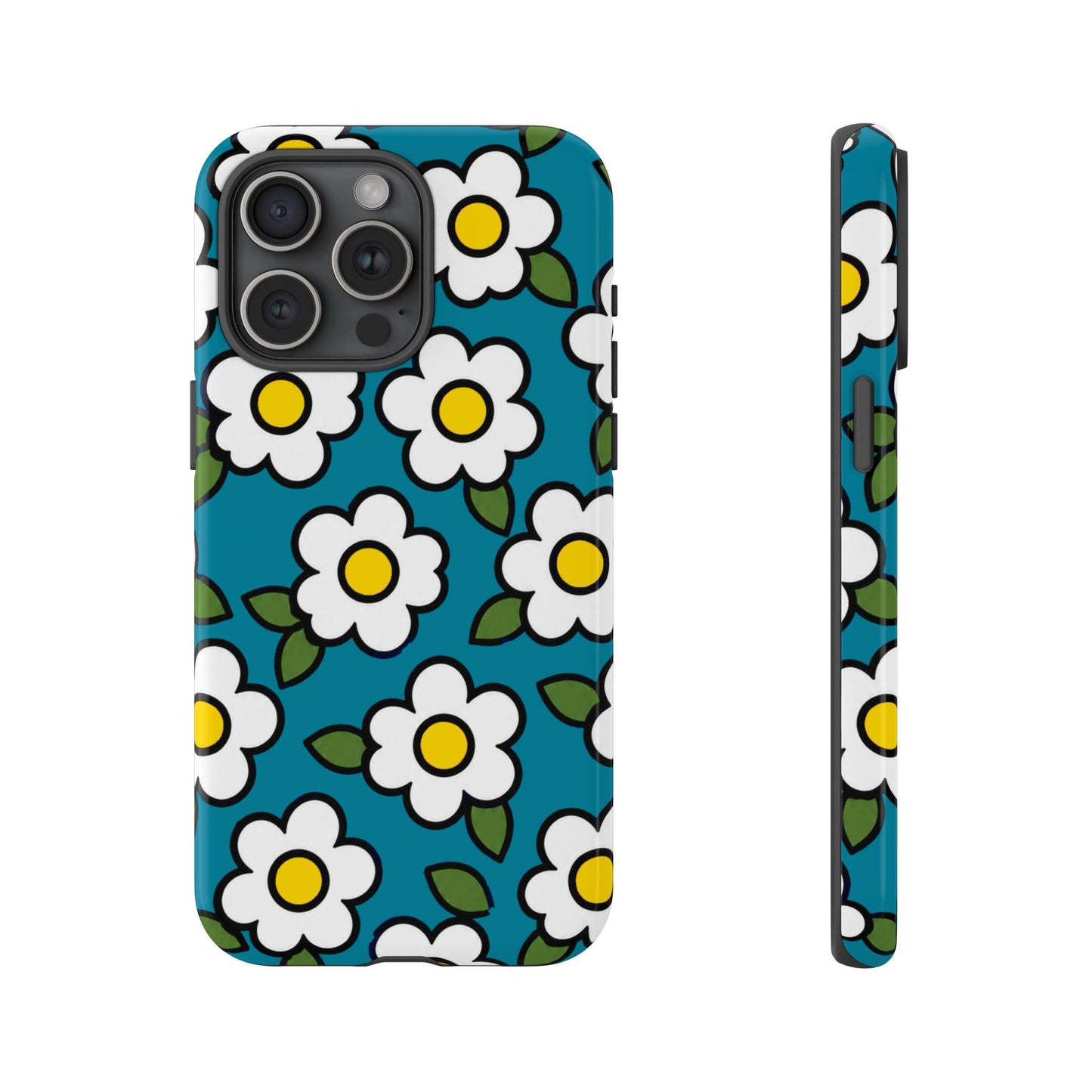 Blue Daisy Tough Phone Case — Floral Protective iPhone Cover