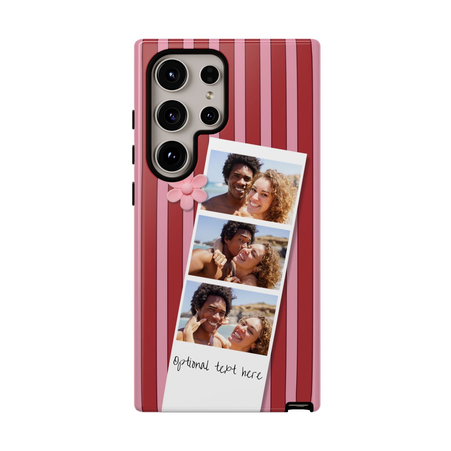 Customisable Three Photo Personalised Collage Tough Phone Case for Apple iPhone, Samsung Galaxy and Google Pixel.