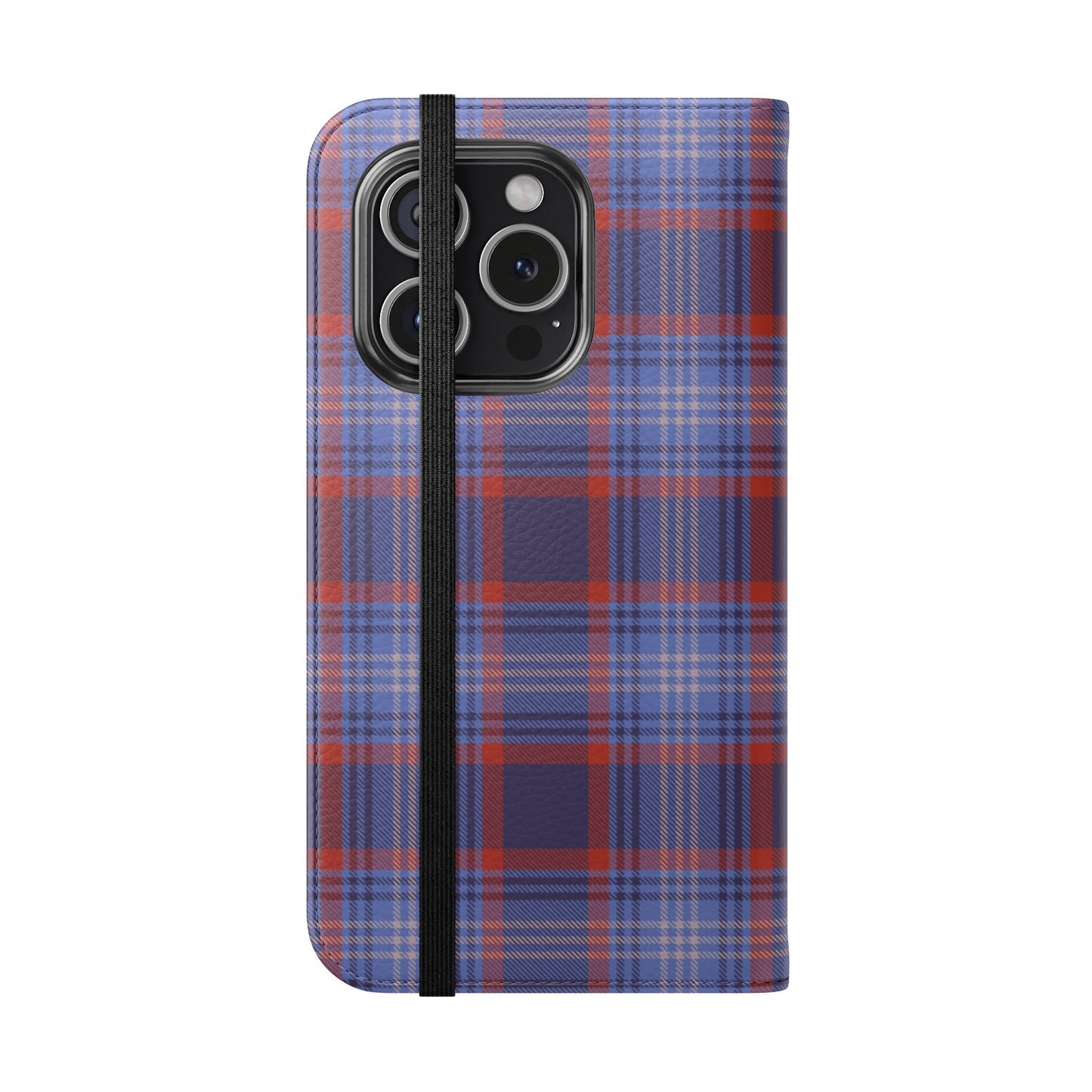 Tartan Flip Phone Case — Red & Purple Plaid Wallet Cover