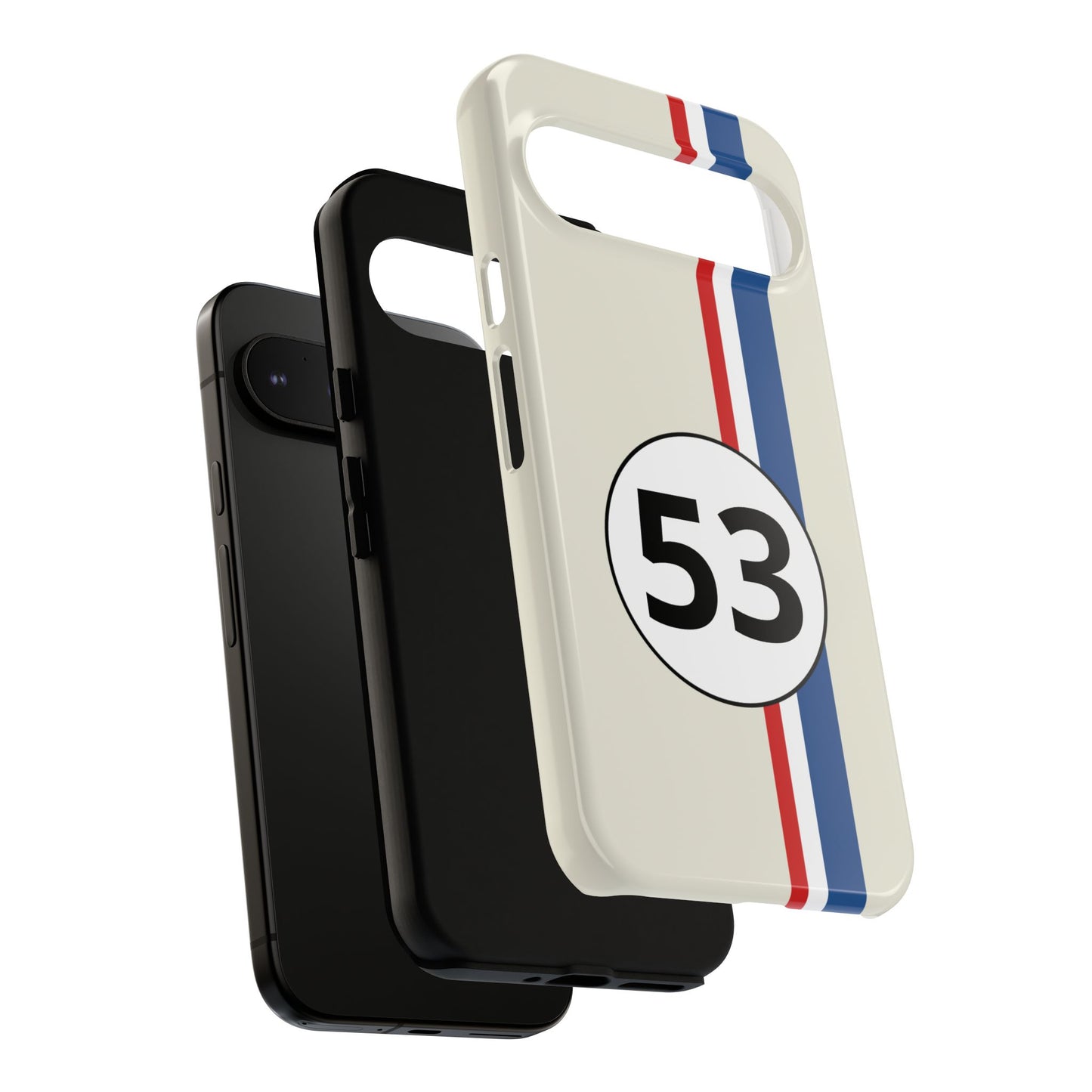 Racing Stripe Personalised Number Tough Phone Case for Apple iPhone, Samsung Galaxy and Google Pixel.