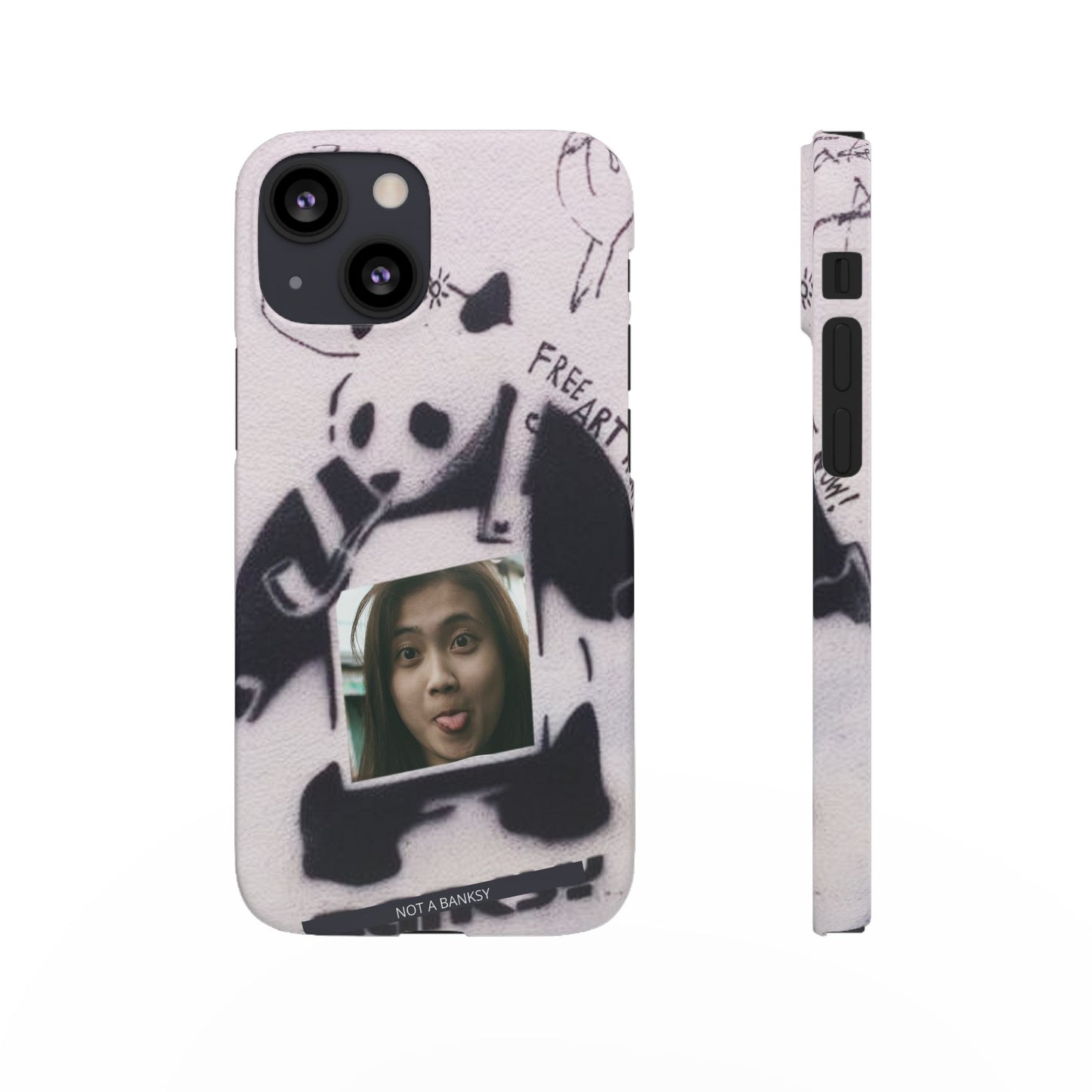 Single Image Personalised Panda Stencil Slim Phone Case for Apple iPhone, Samsung Galaxy and Google Pixel.
