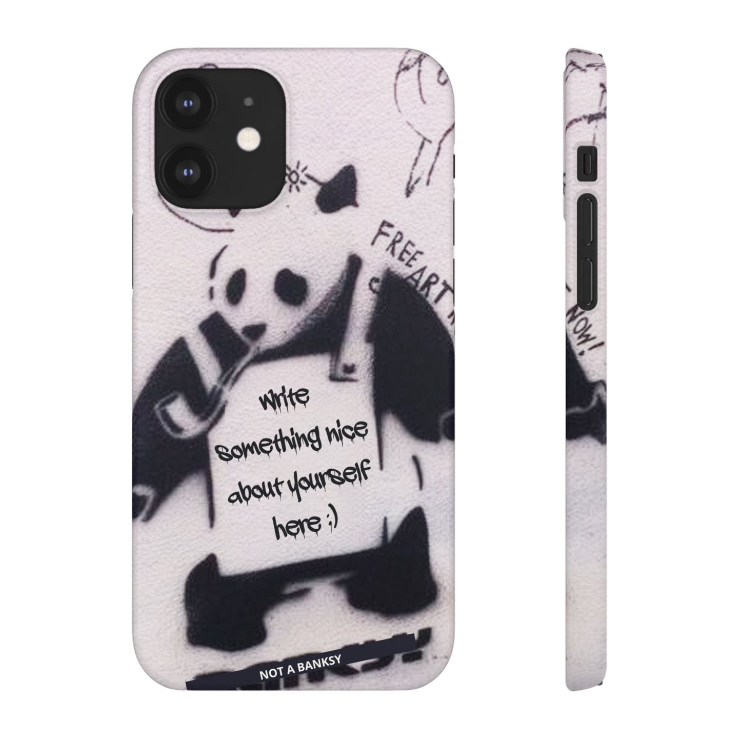 Personalised Panda Stencil Phone Case for Apple iPhone, Samsung Galaxy and Google Pixel.