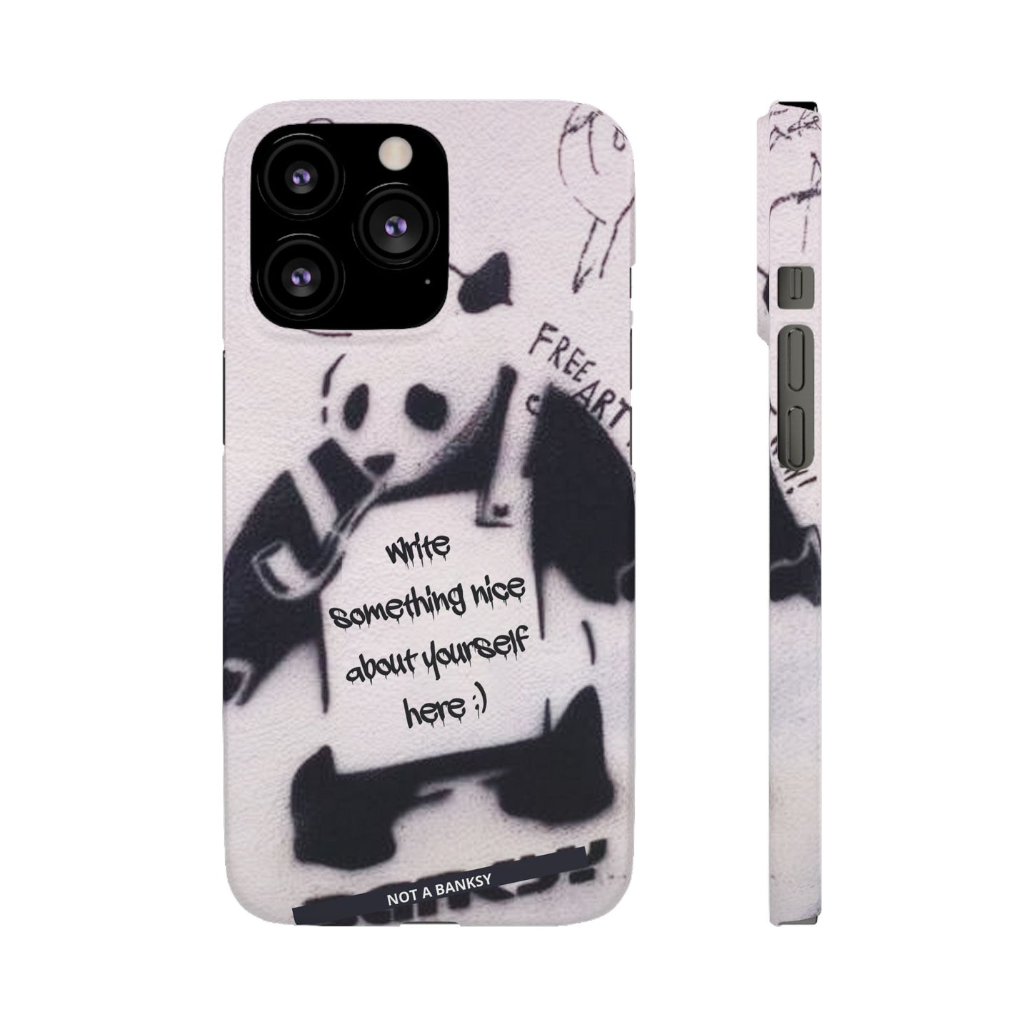 Personalised Panda Stencil Phone Case for Apple iPhone, Samsung Galaxy and Google Pixel.