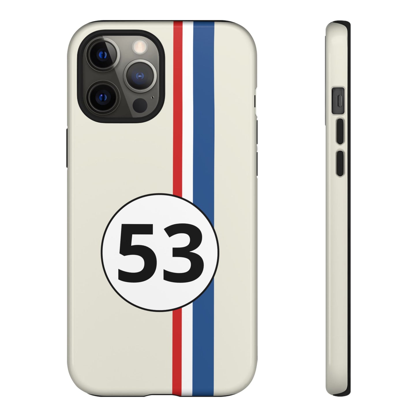 Racing Stripe Personalised Number Tough Phone Case for Apple iPhone, Samsung Galaxy and Google Pixel.