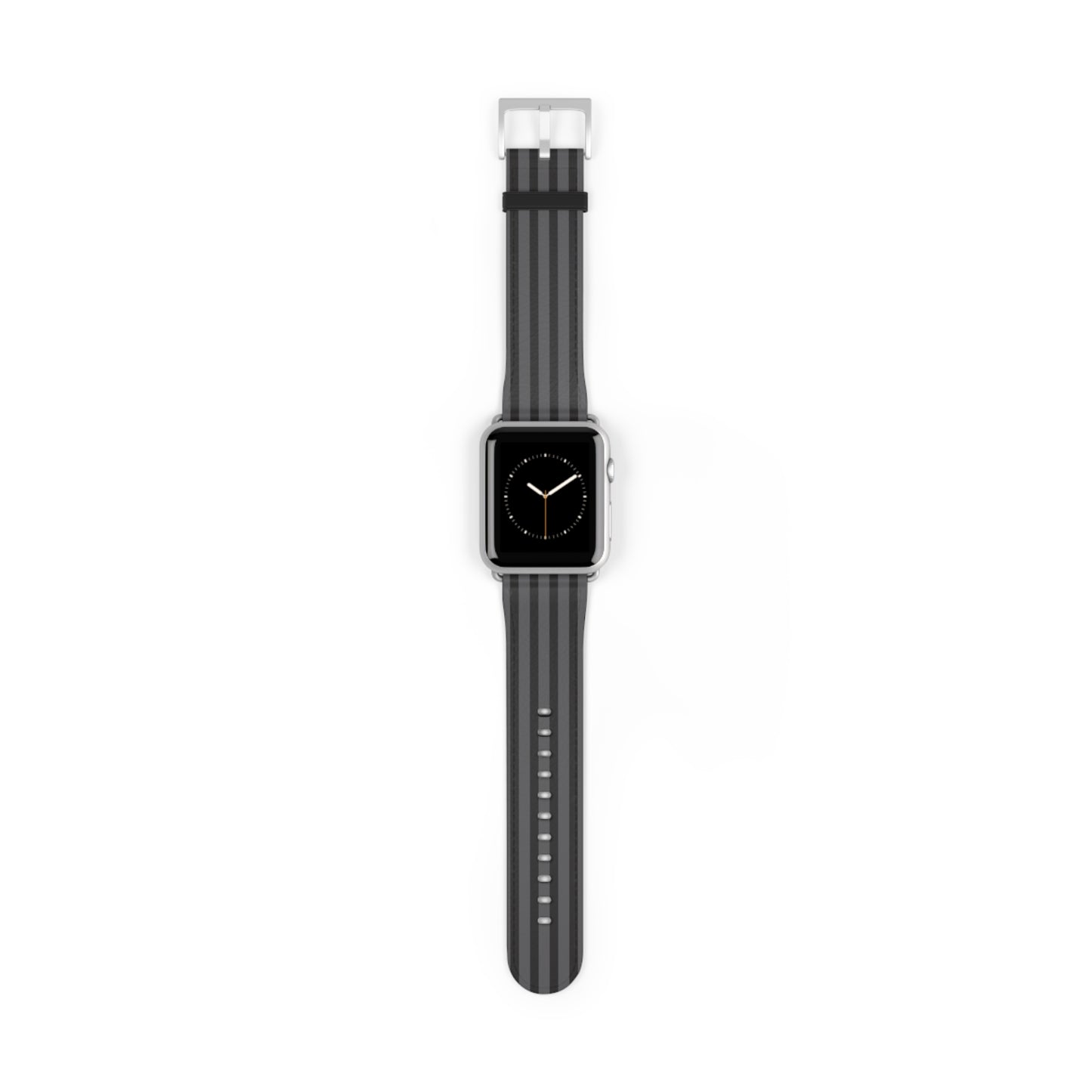 Striped Silicone Watch Band — Black Gray Sport Replacement Strap