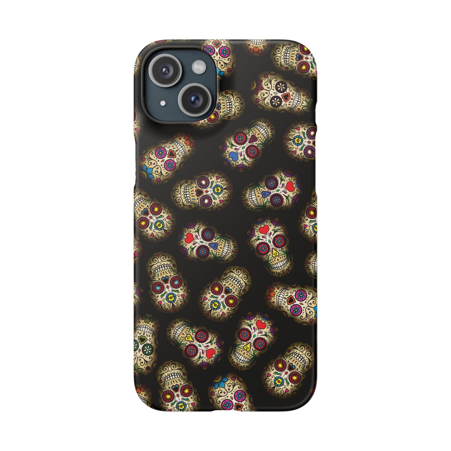 Sugar Skull — Day of the Dead Floral Slim Case for Apple iPhone, Samsung Galaxy and Google Pixel.