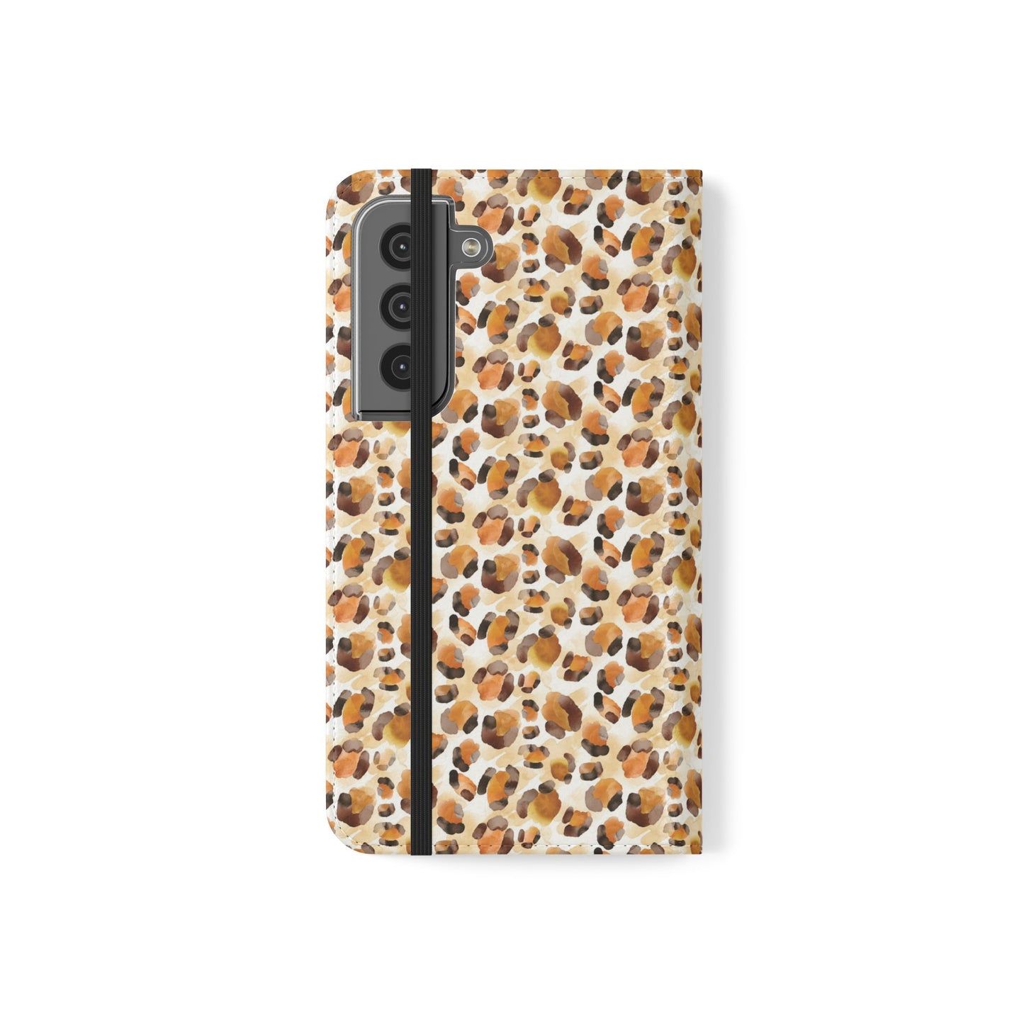Leopard Print Flip Phone Case — Wallet Flip Case with Card Slots