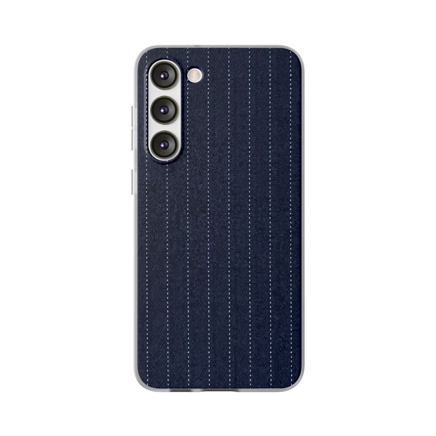 Navy Pinstripe Flexi Phone Case for Apple iPhone, Samsung Galaxy.
