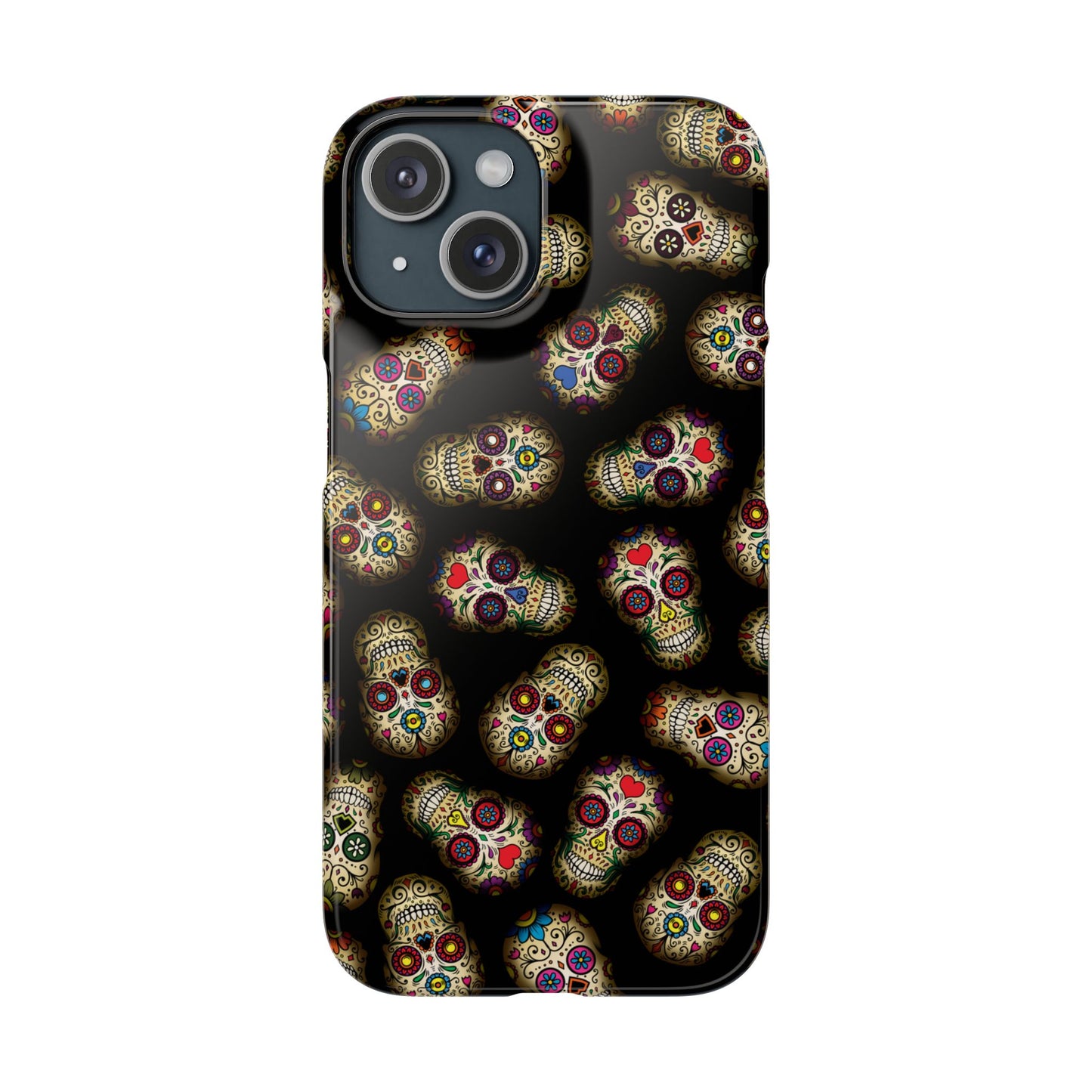 Sugar Skull — Day of the Dead Floral Slim Case for Apple iPhone, Samsung Galaxy and Google Pixel.