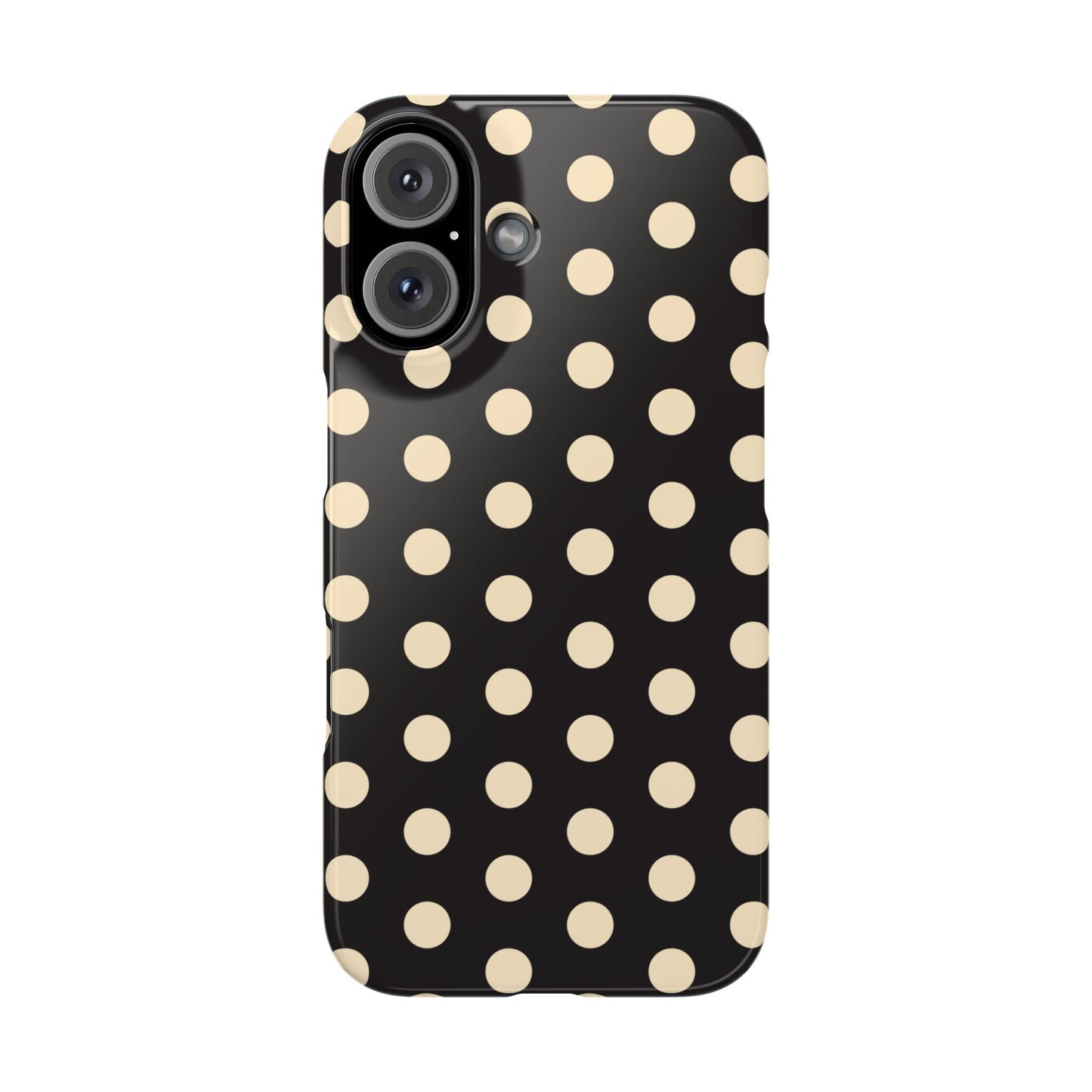 Polka Dot Snap Phone Case — Classic Black & Cream Retro Dots