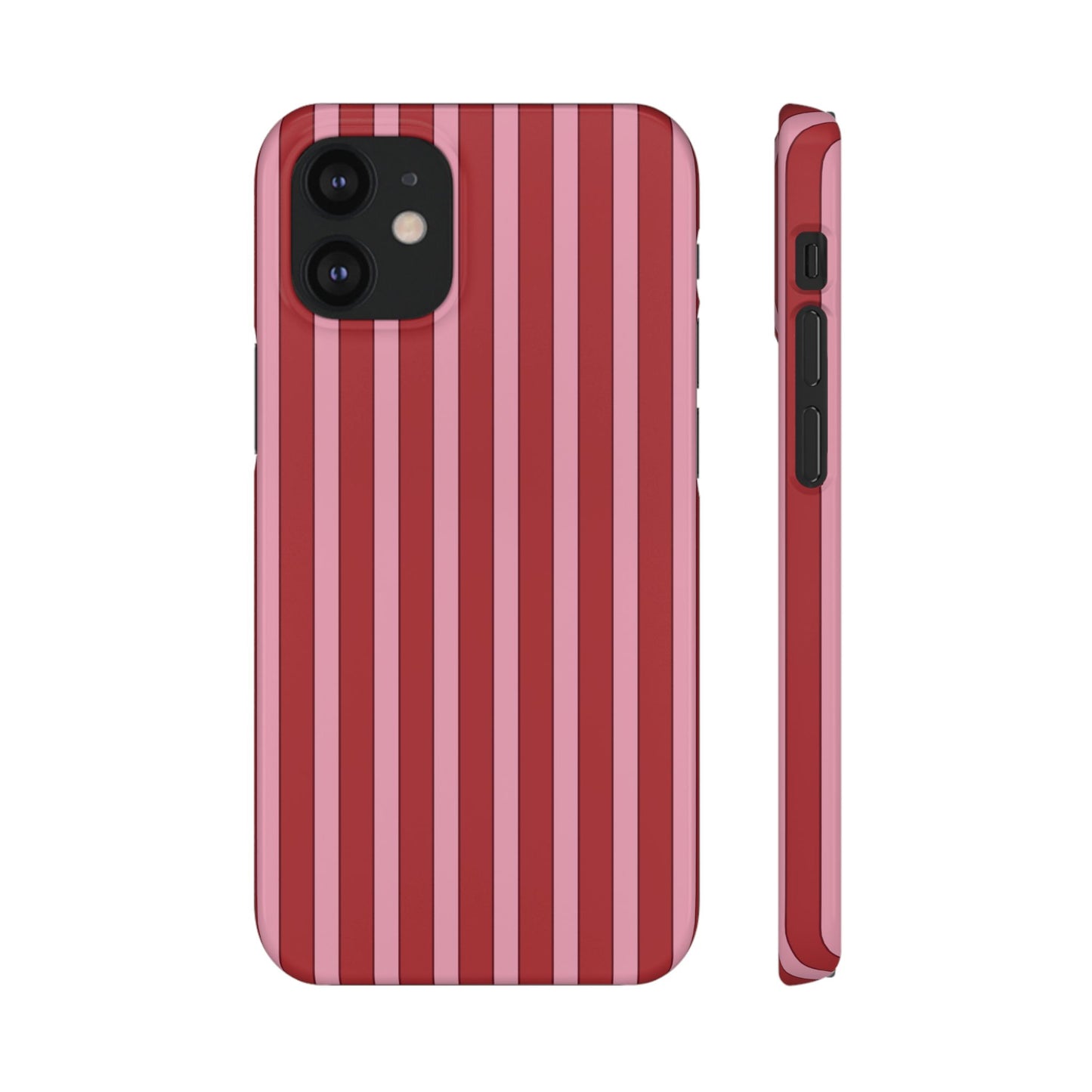 Striped Red Snap Phone Case — Slim Phone Cover for Apple iPhone and Samsung Galaxy.