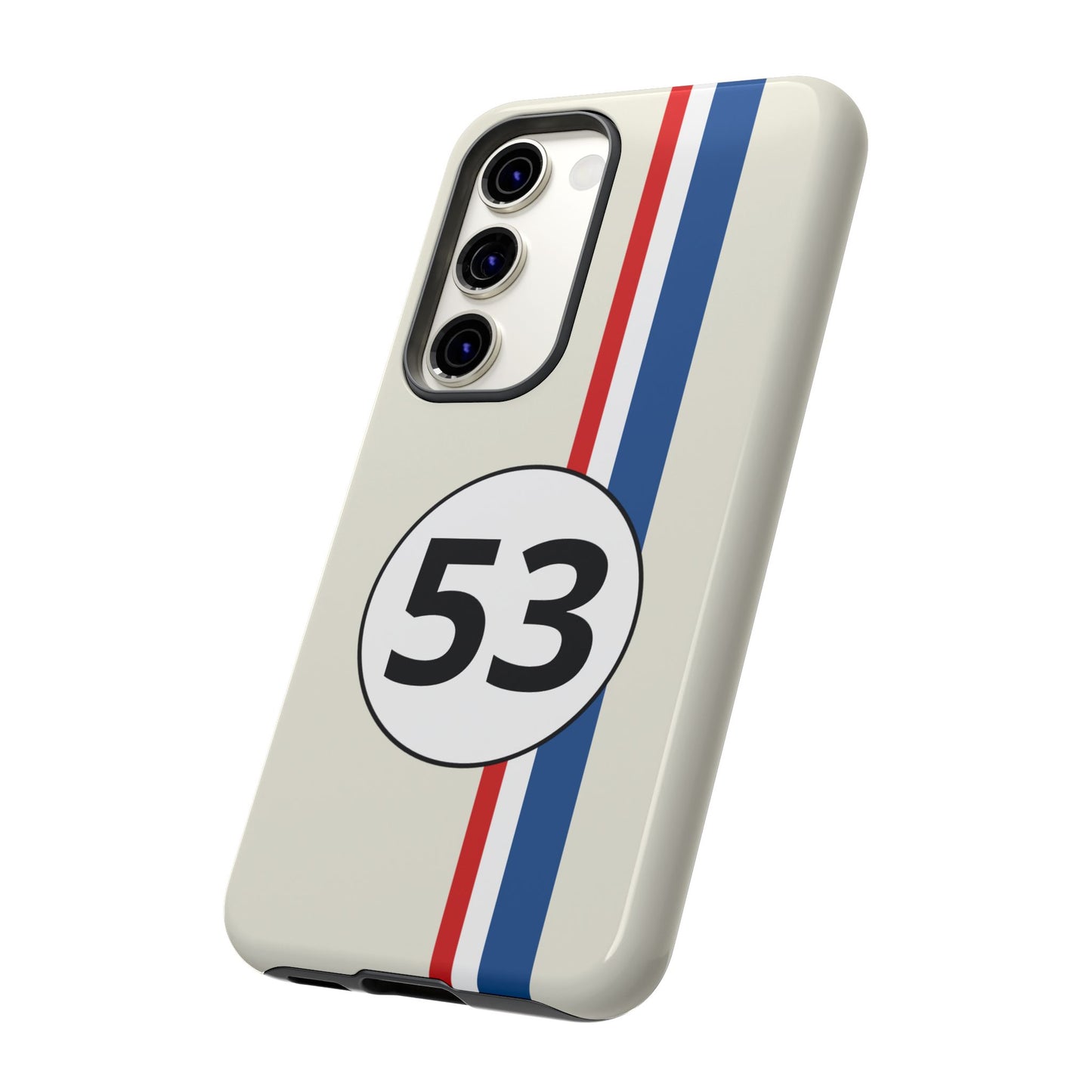 Racing Stripe Personalised Number Tough Phone Case for Apple iPhone, Samsung Galaxy and Google Pixel.