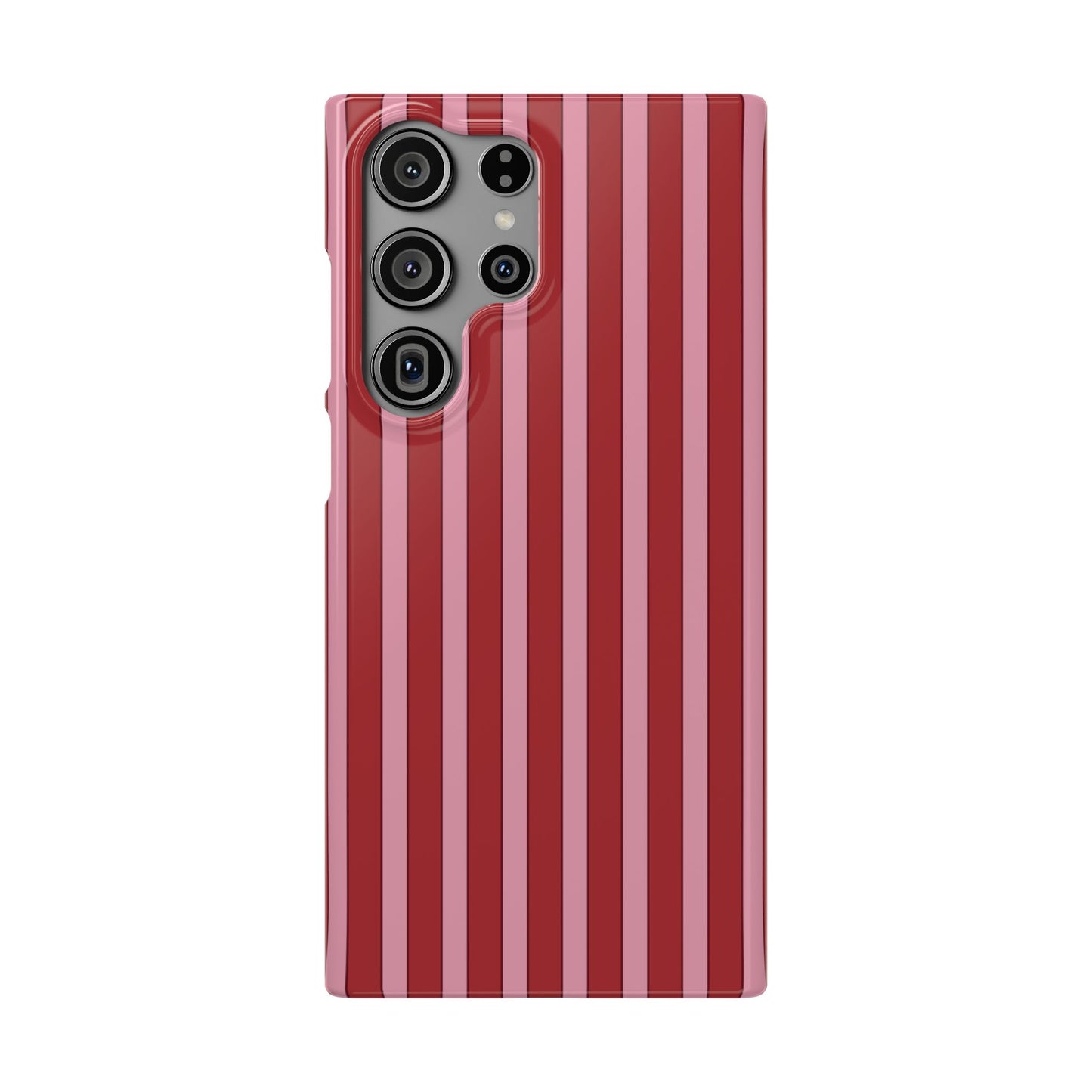 Striped Red Snap Phone Case — Slim Phone Cover for Apple iPhone and Samsung Galaxy.