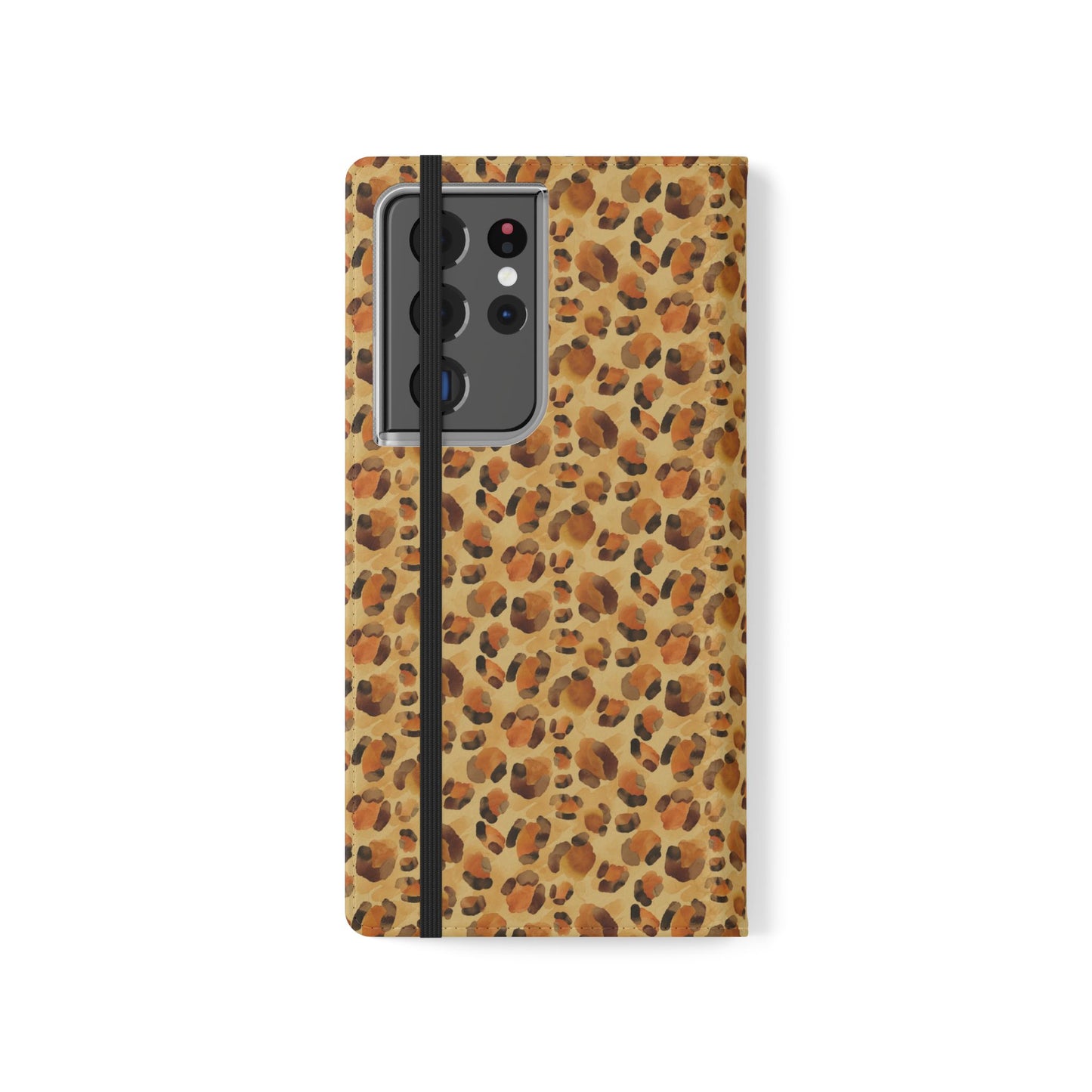 Leopard Print Flip Phone Case — Cardholder Wallet Folio