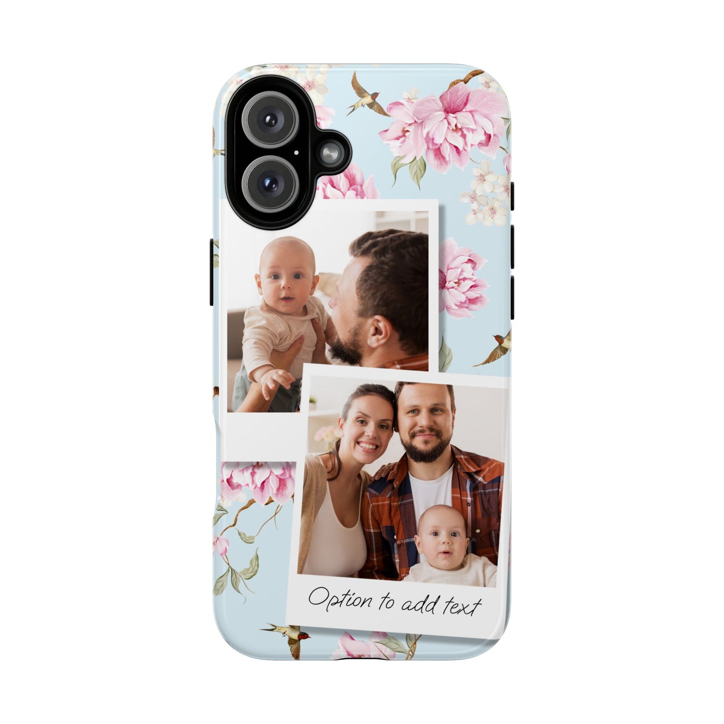 Two image Personalised Floral Photo Collage Tough Case — Personalised Family Phone Case