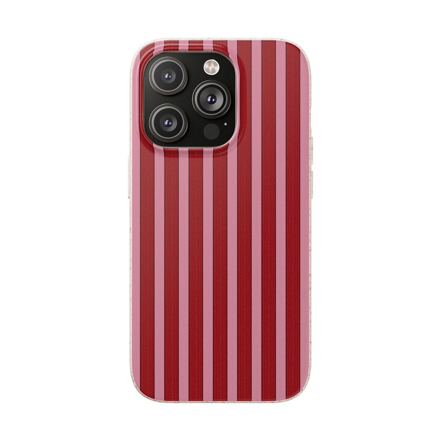 Biodegradable Phone Case — Red Vertical Stripe Eco Protective Cover for Apple iPhone and Samsung Galaxy.