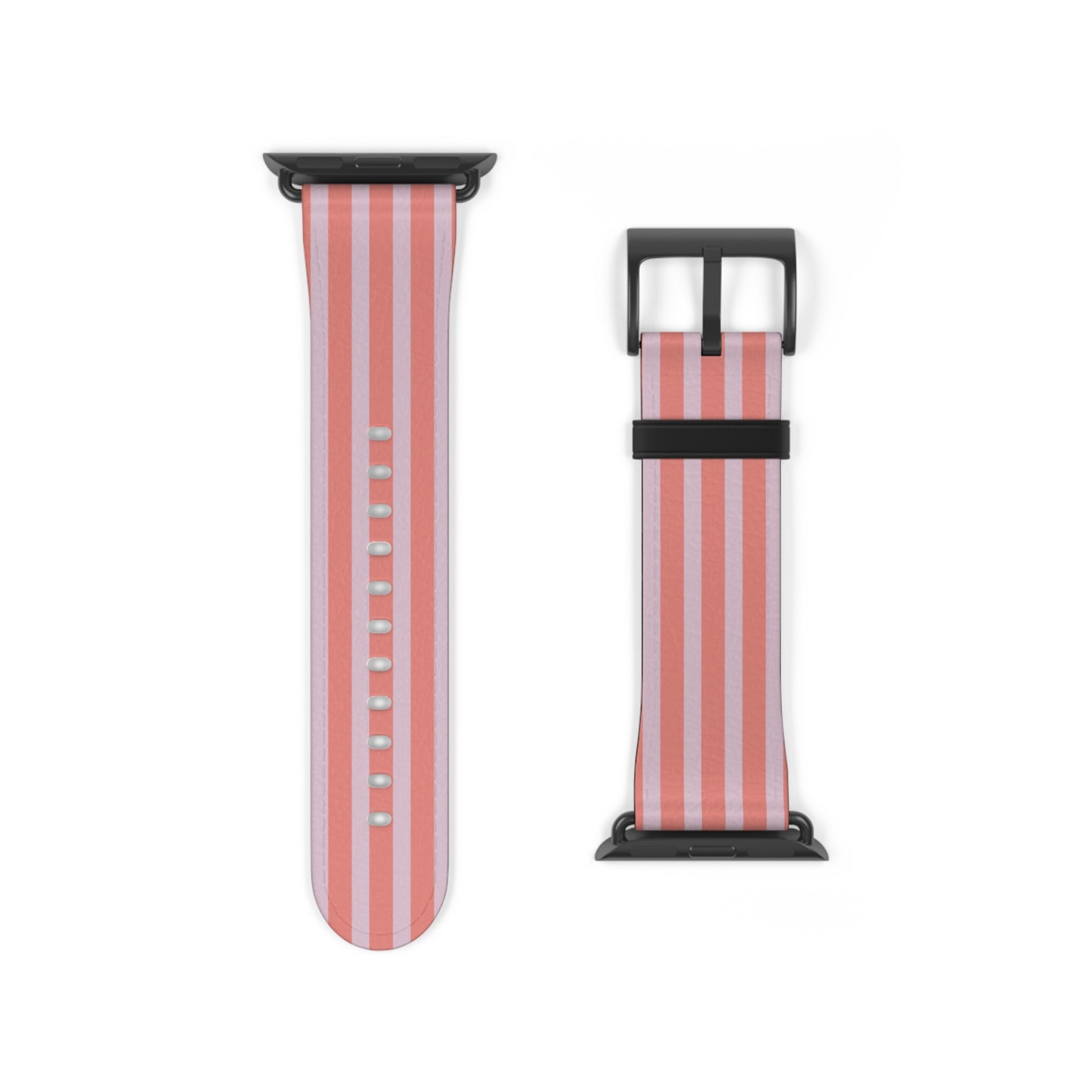 Pink Striped Silicone Watch Band – Slim Fashion Apple Watch Strap
