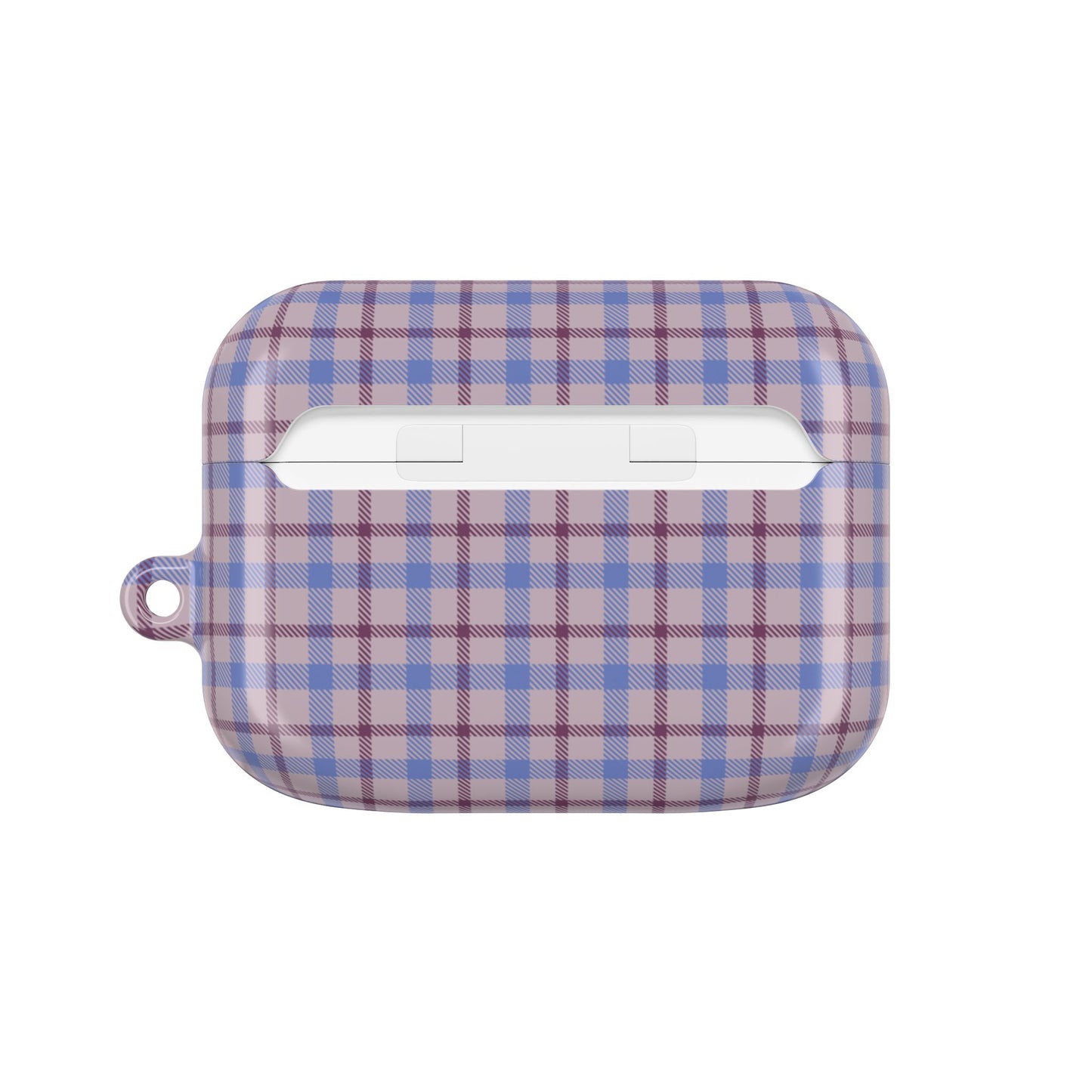 Blue and Burgundy Tartan AirPod Case — Classic Blue and Burgundy Plaid Protective Cover
