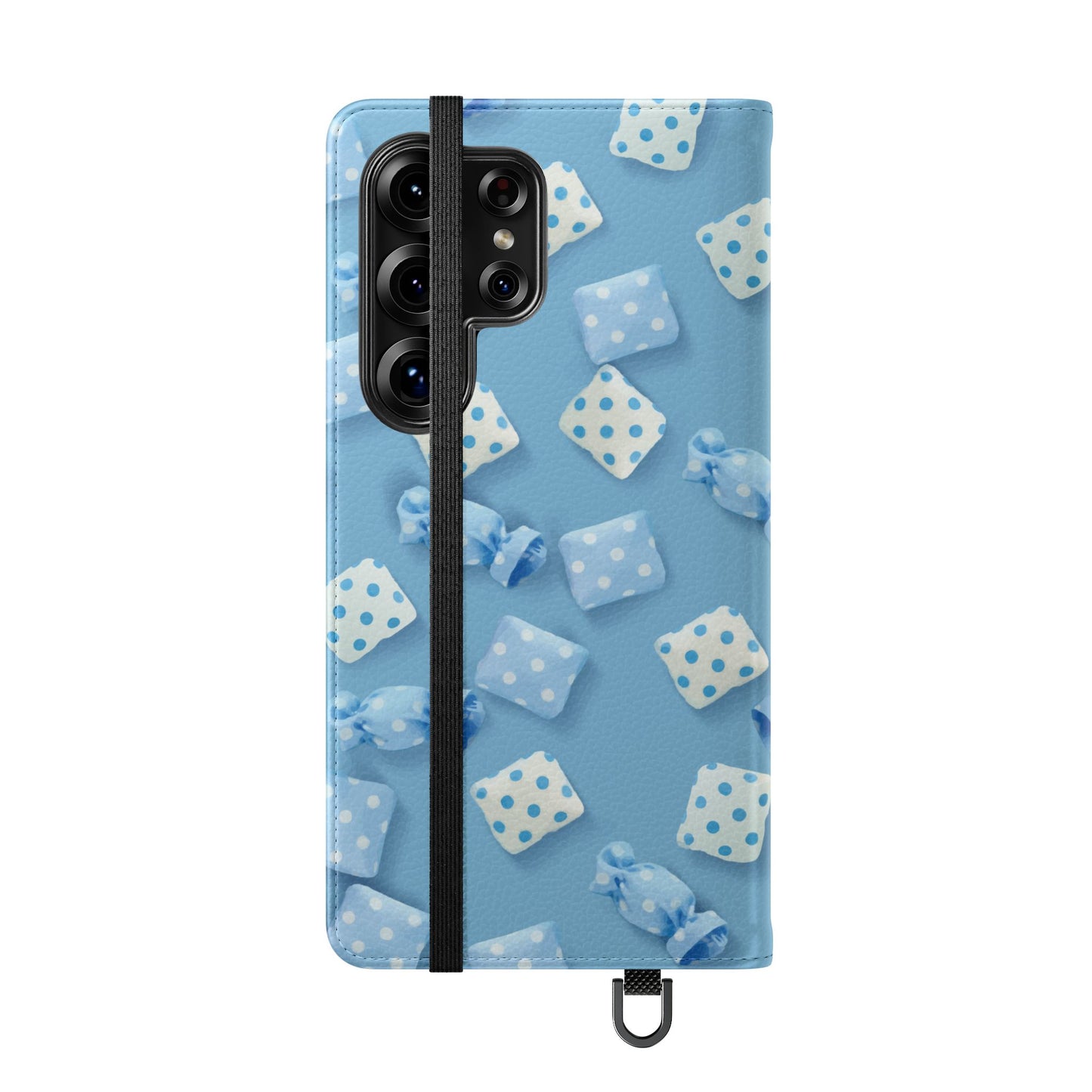 Pastel Blue Fabric Candy Flip Phone Case — Candy Wallet Cover