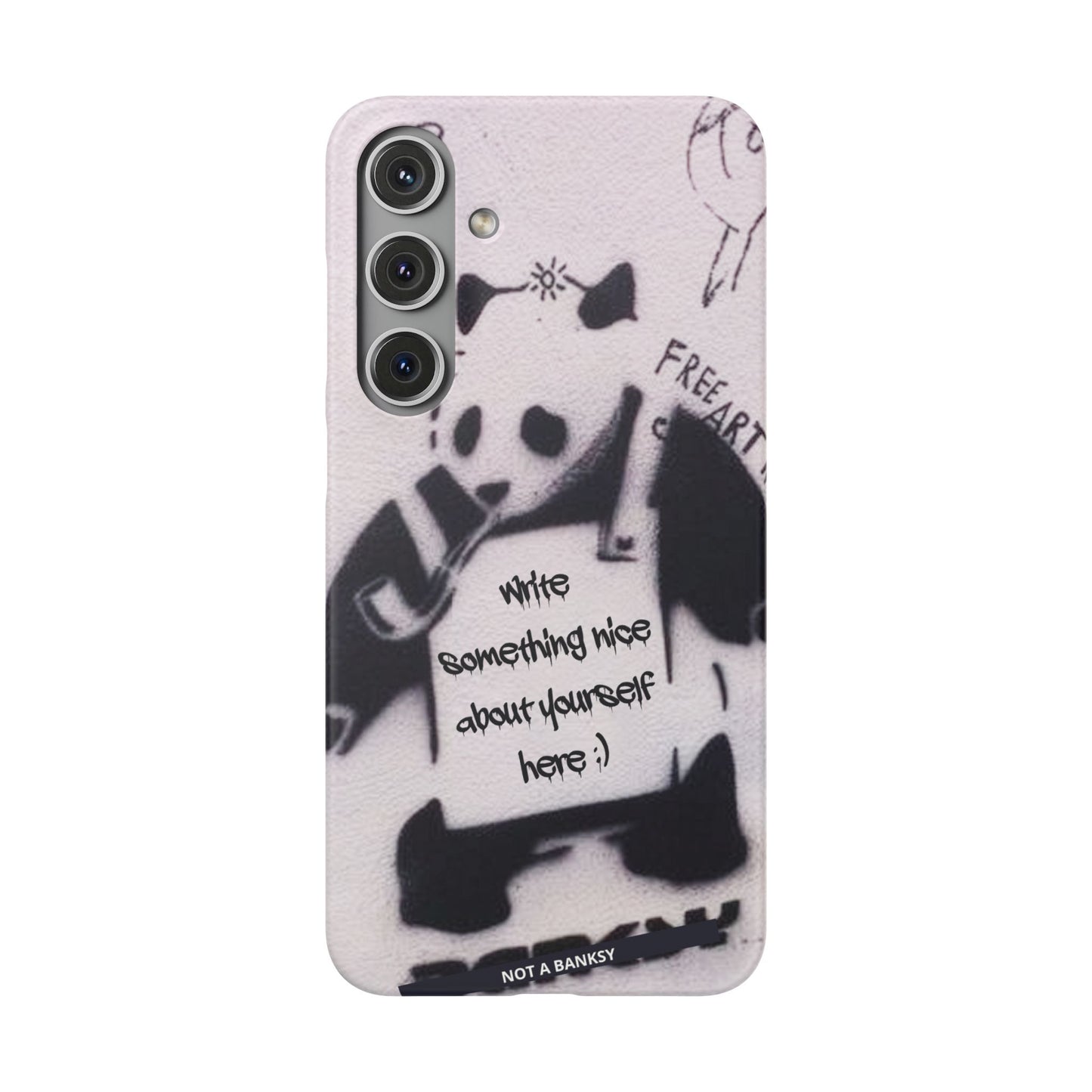 Personalised Panda Stencil Phone Case for Apple iPhone, Samsung Galaxy and Google Pixel.
