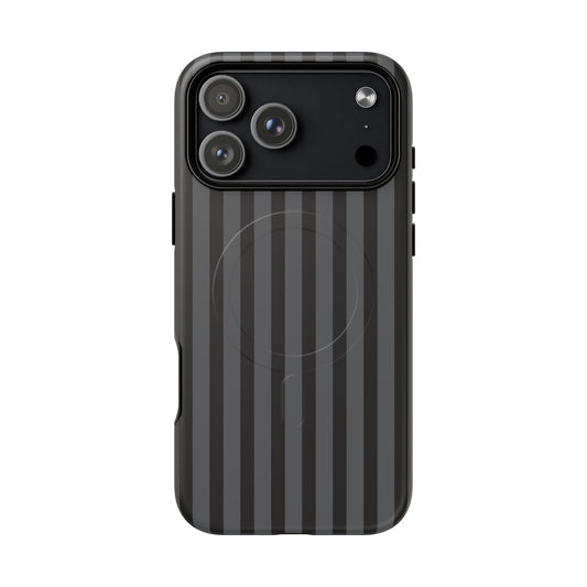 Magnetic Tough Phone Case — Black Stripe Protective Cover
