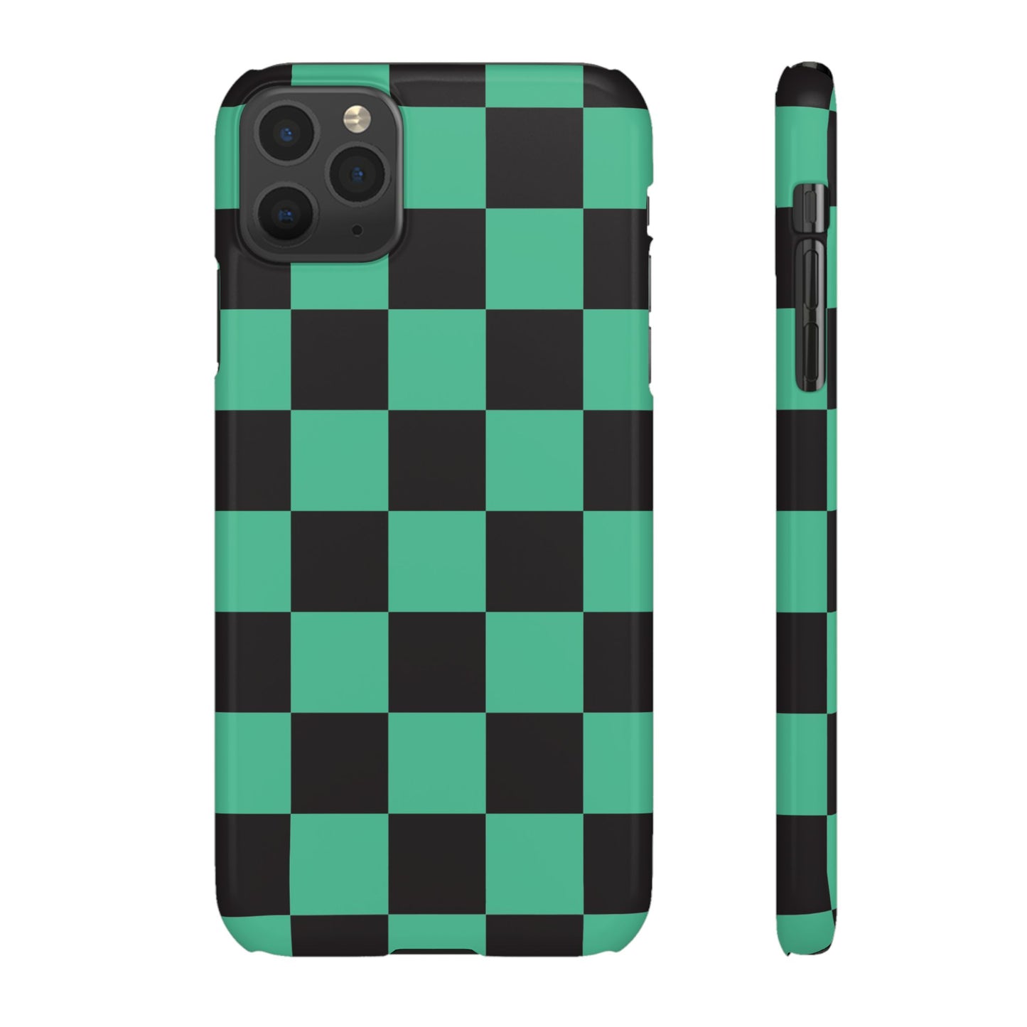 Checkered Teal Snap Case — Black & Teal Phone Cover