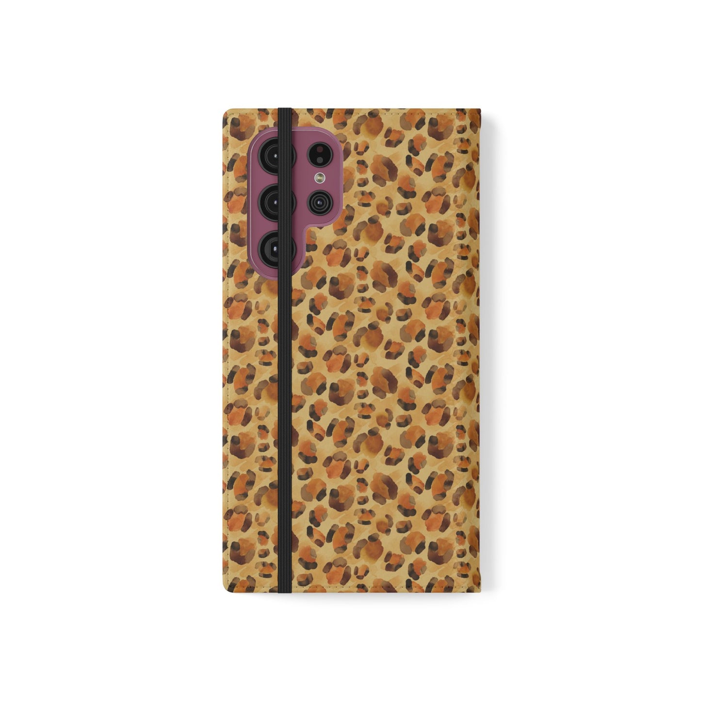 Leopard Print Flip Phone Case — Cardholder Wallet Folio