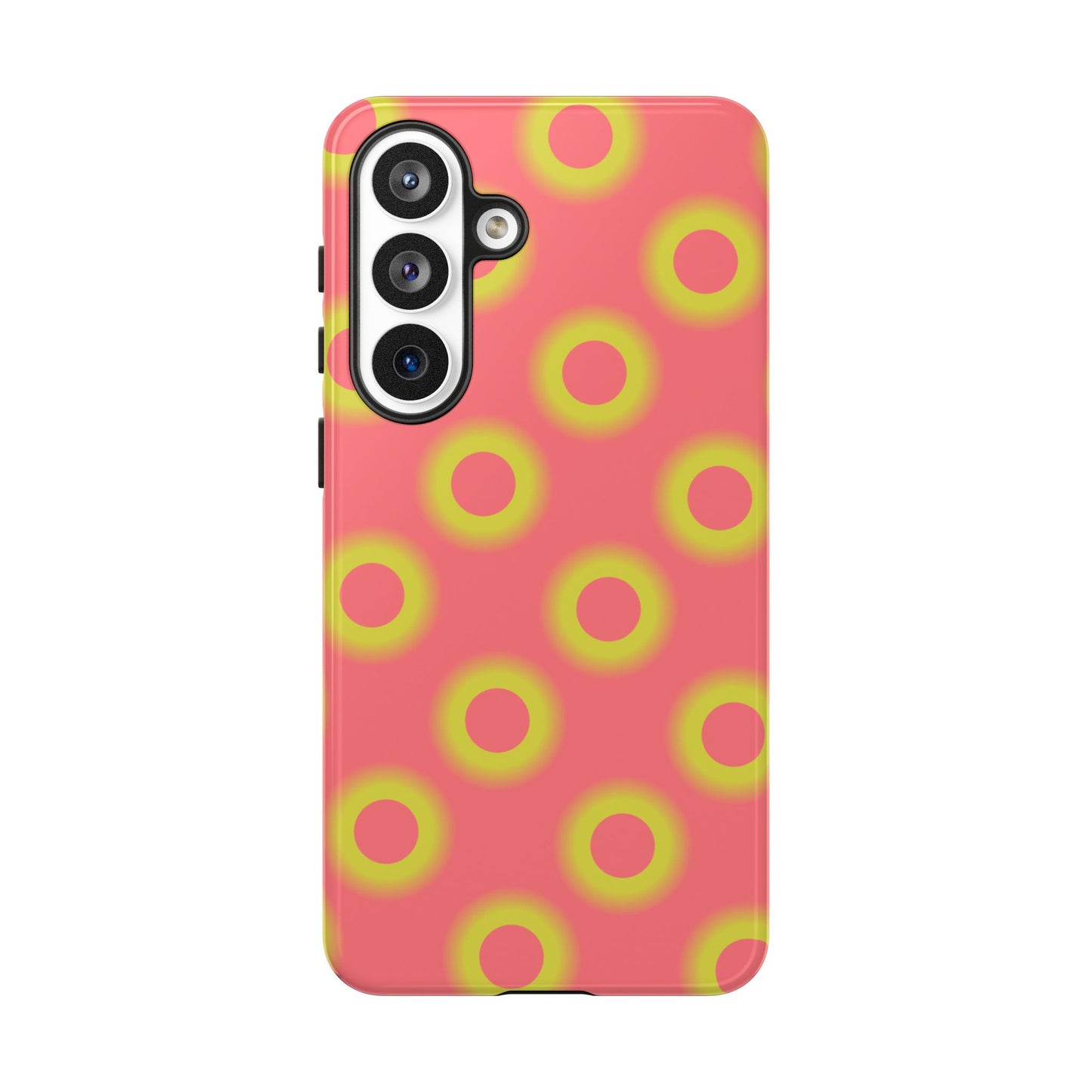 Neon Polka Dot Phone Case — Retro Pink & Lime Protective Cover