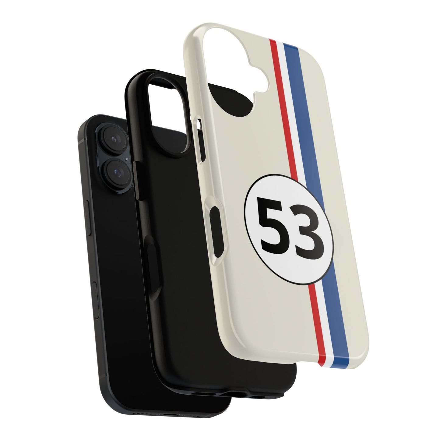 Racing Stripe Personalised Number Tough Phone Case for Apple iPhone, Samsung Galaxy and Google Pixel.