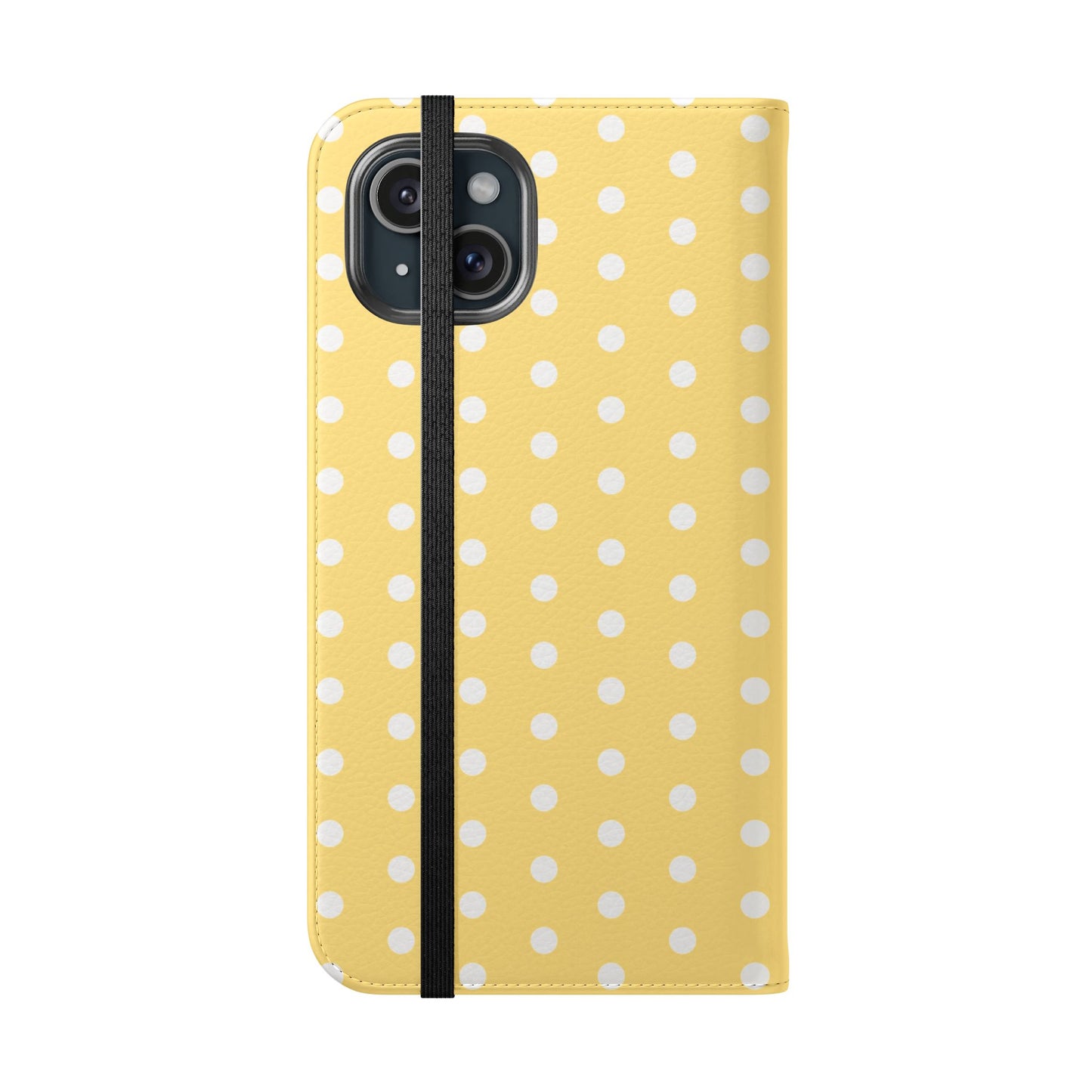 Polka Dot Flip Phone Case — Yellow Polka Dot Wallet Cover