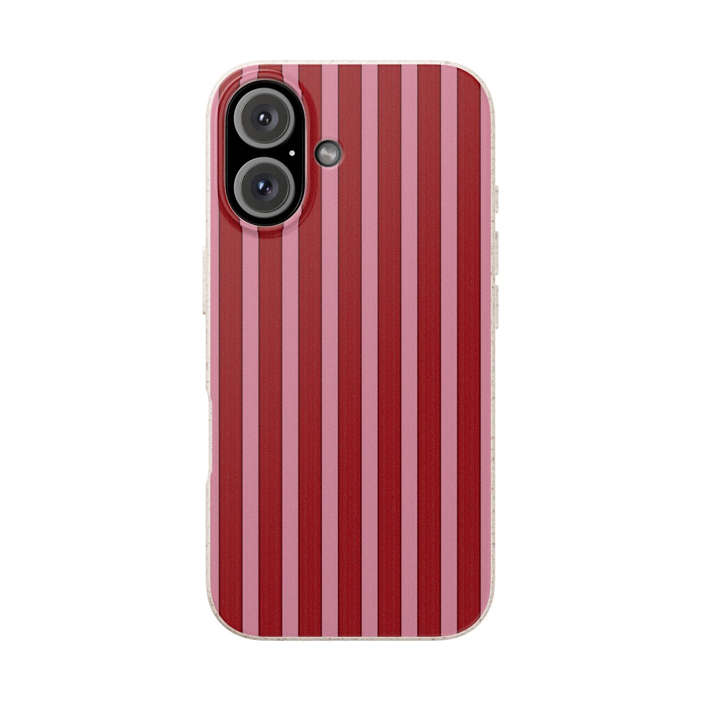 Biodegradable Phone Case — Red Vertical Stripe Eco Protective Cover for Apple iPhone and Samsung Galaxy.