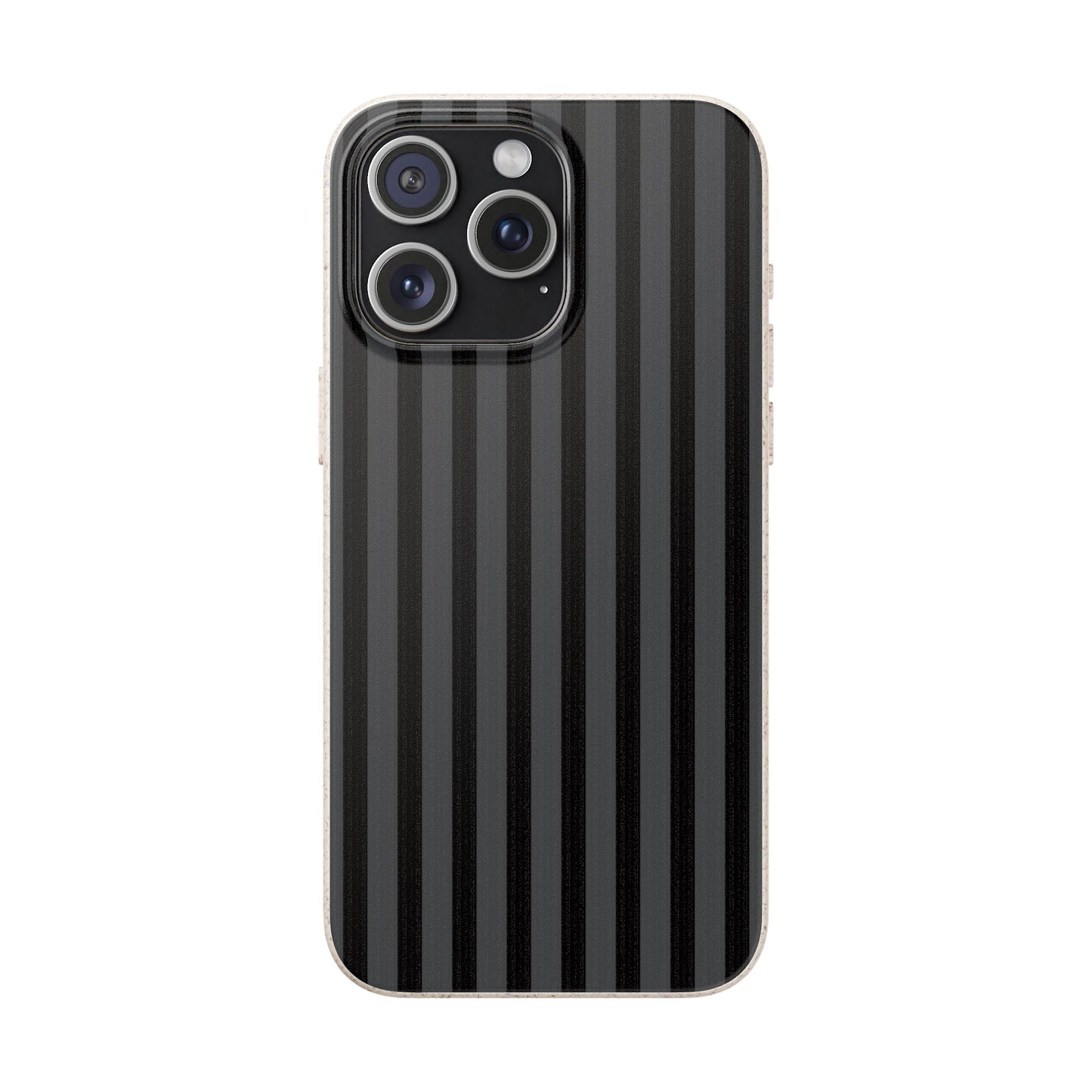 Biodegradable Black Vertical Stripe Phone Cover for Apple iPhone and Samsung Galaxy.