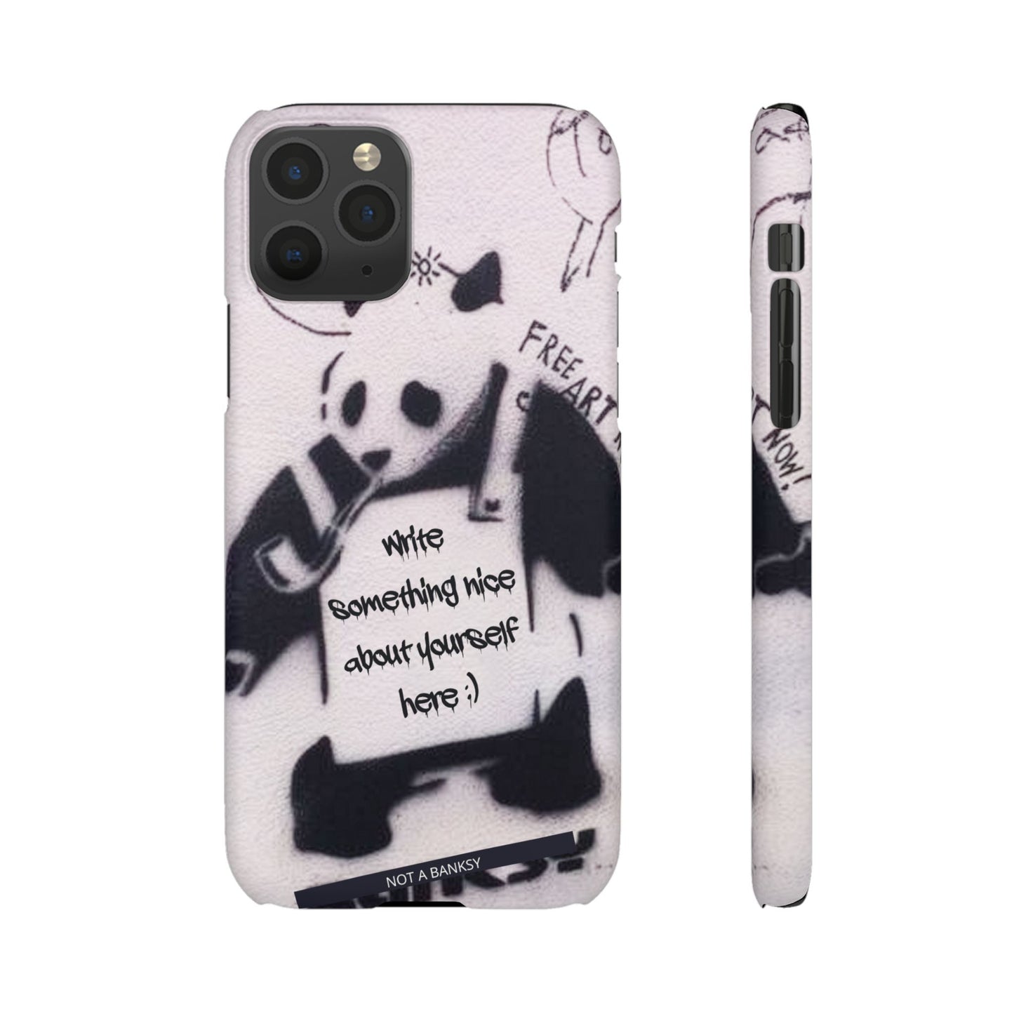 Personalised Panda Stencil Phone Case for Apple iPhone, Samsung Galaxy and Google Pixel.
