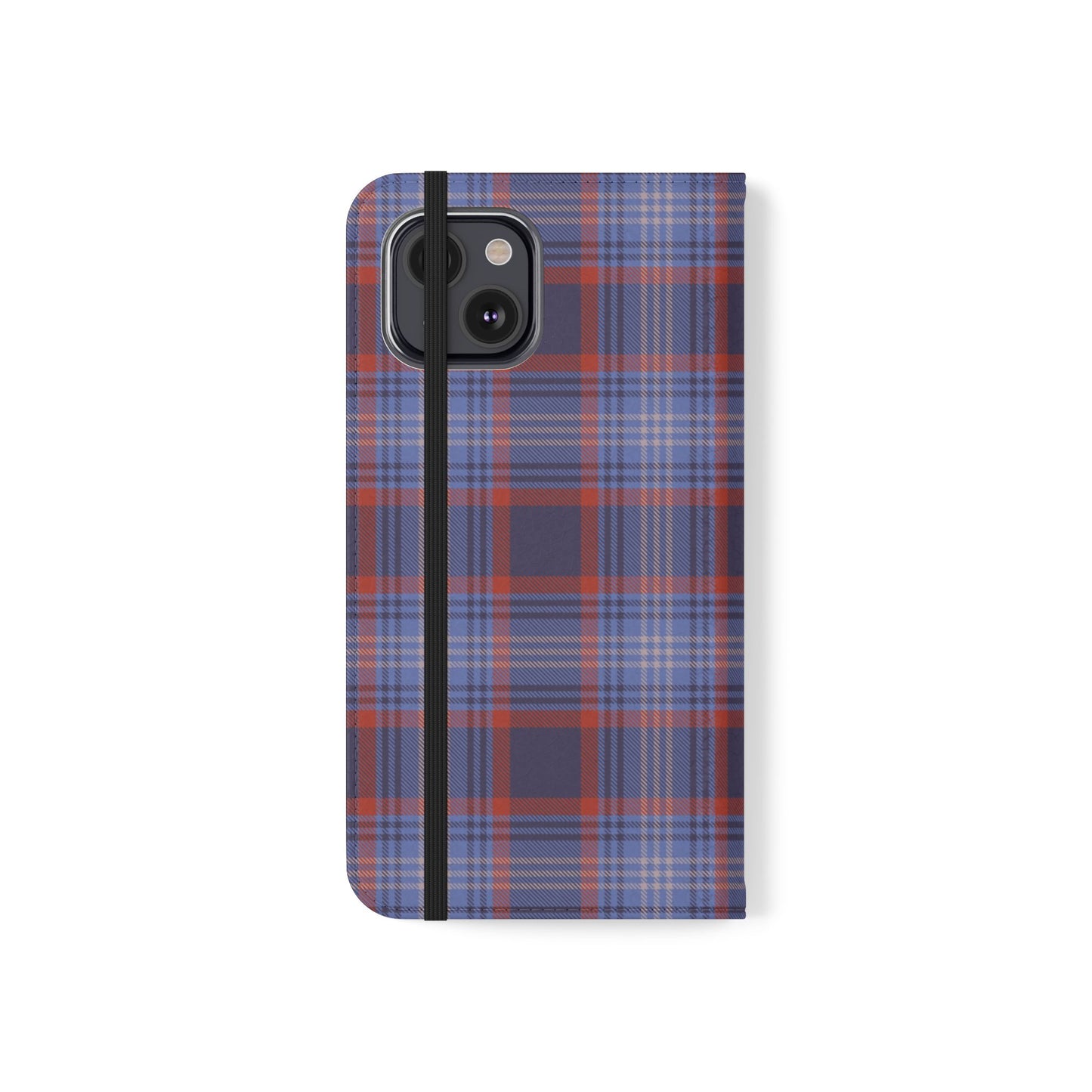 Tartan Flip Phone Case — Red & Purple Plaid Wallet Cover