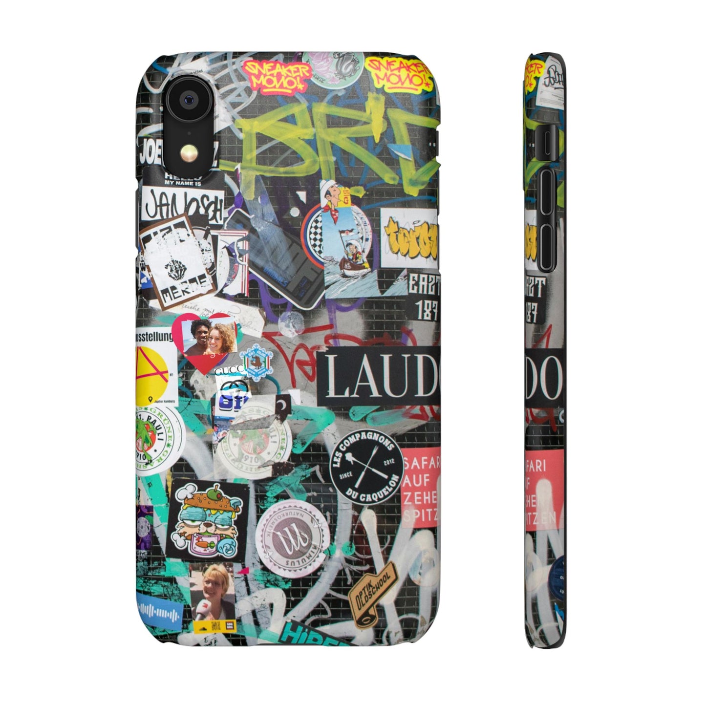 Sticker Bomb Personalised Graffiti Slim Phone Case for Apple iPhone, Samsung Galaxy and Google Pixel.