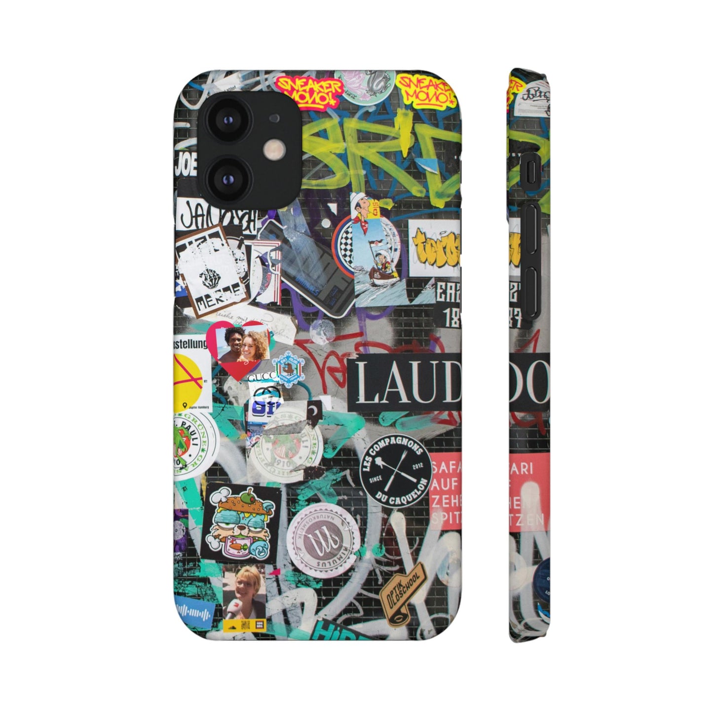 Sticker Bomb Personalised Graffiti Slim Phone Case for Apple iPhone, Samsung Galaxy and Google Pixel.