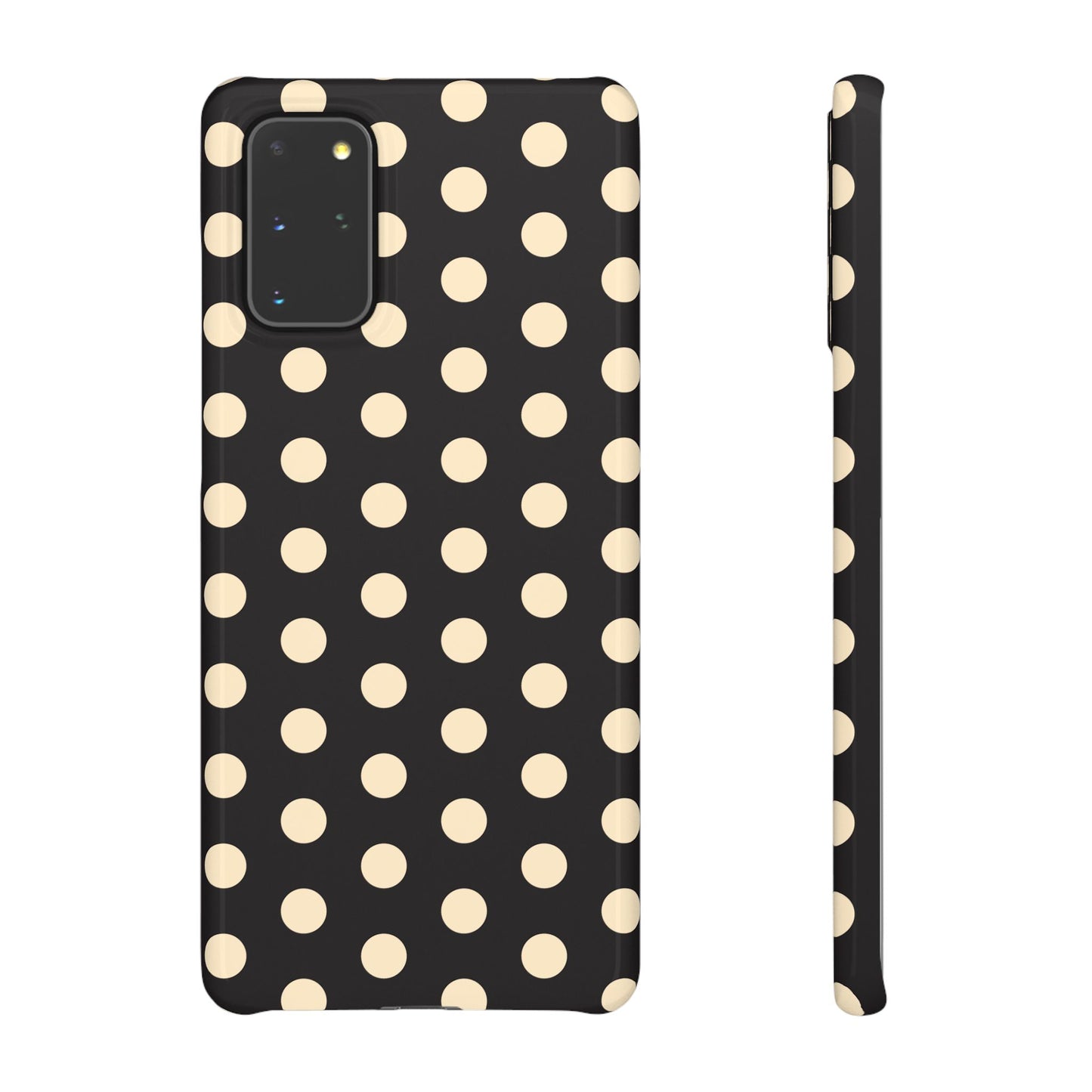 Polka Dot Snap Phone Case — Classic Black & Cream Retro Dots
