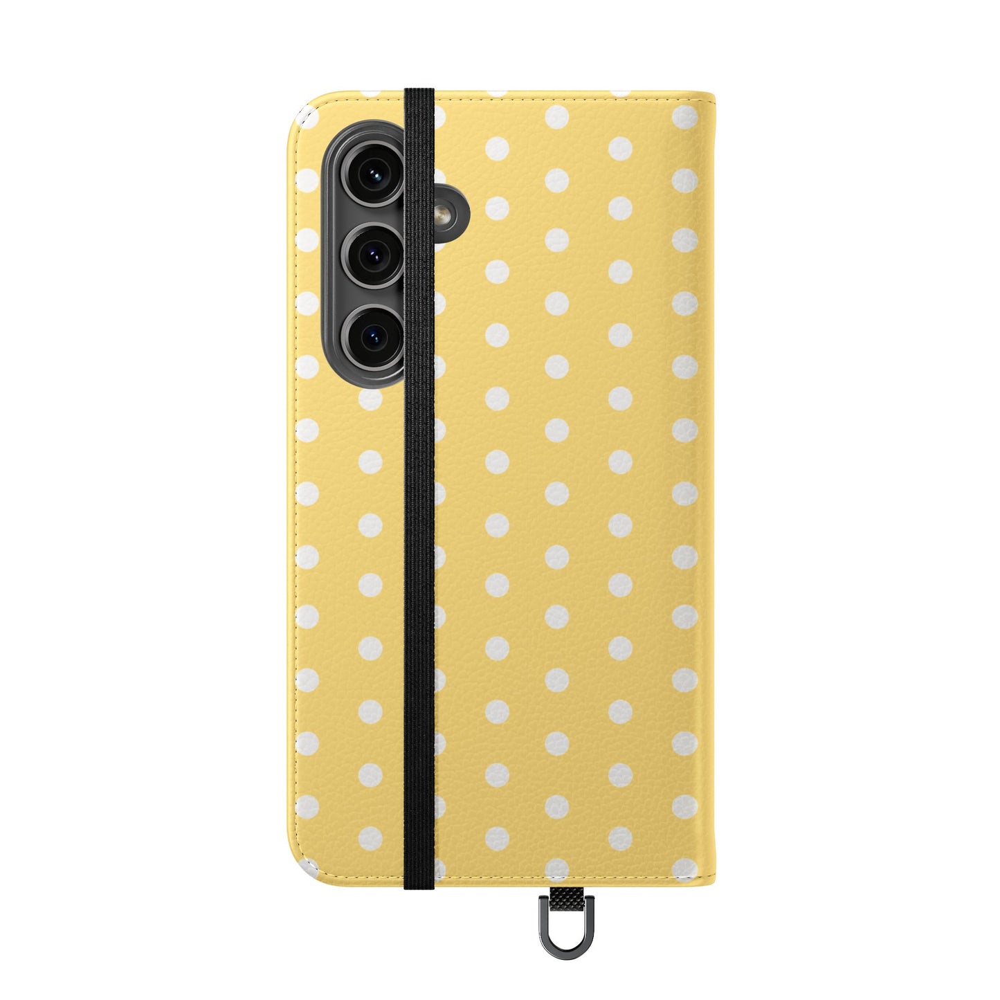 Polka Dot Flip Phone Case — Yellow Polka Dot Wallet Cover