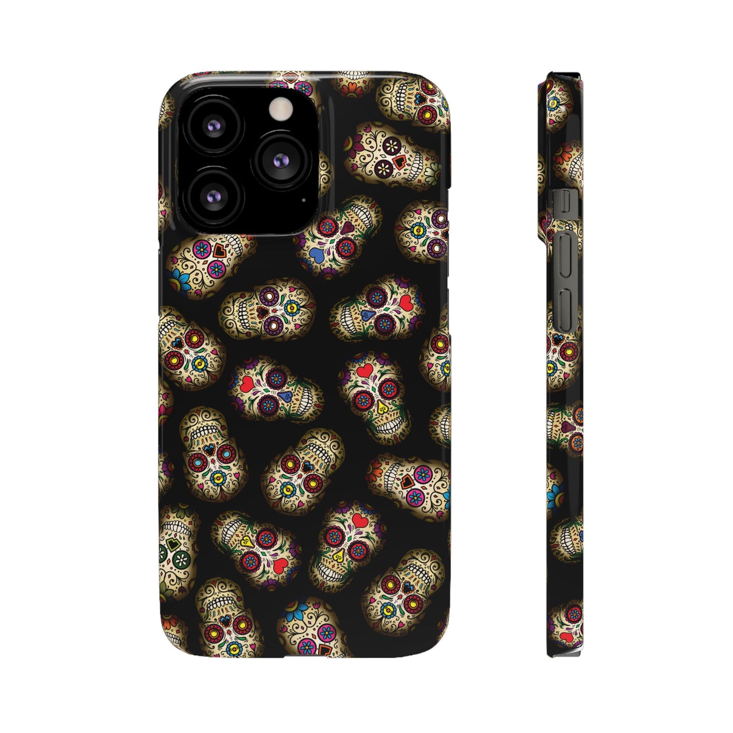 Sugar Skull — Day of the Dead Floral Slim Case for Apple iPhone, Samsung Galaxy and Google Pixel.