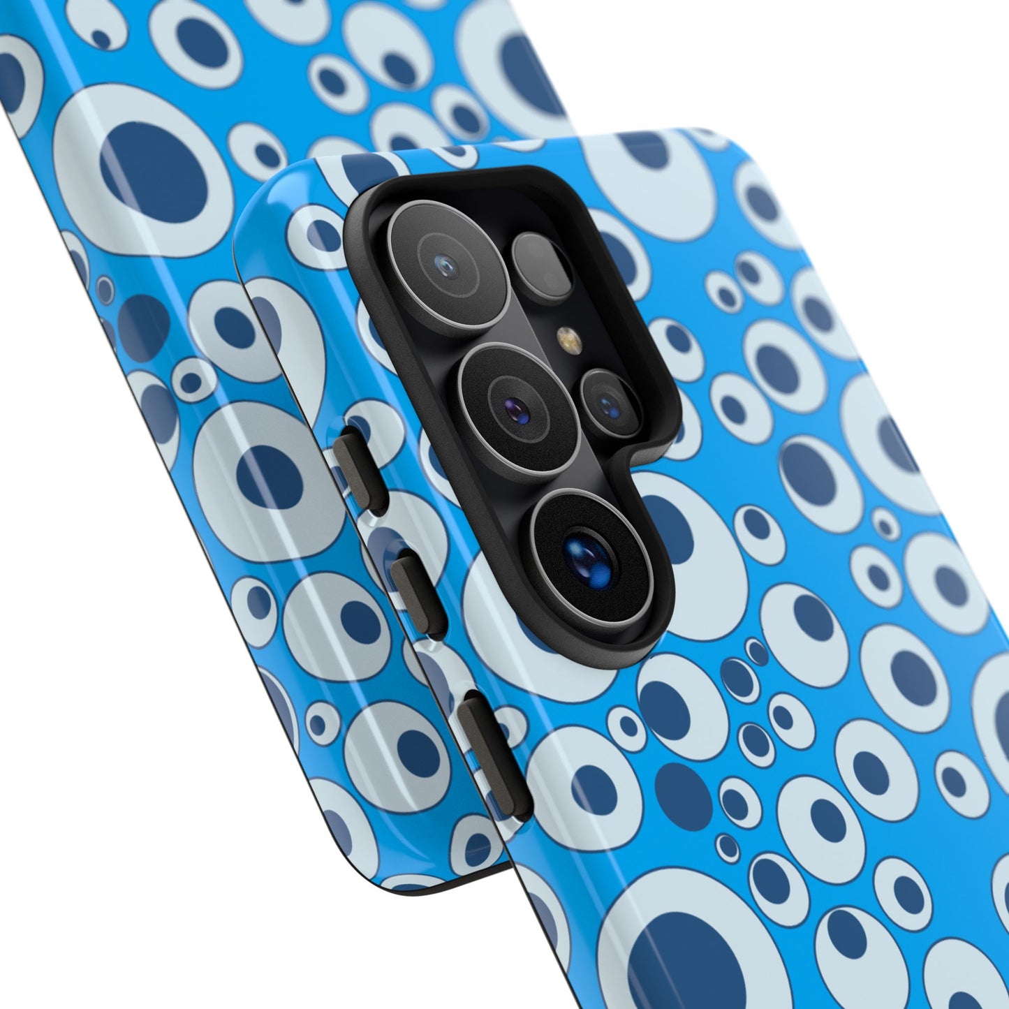 Blue Bubble Pattern Tough Phone Case — Retro Pop Circles Design