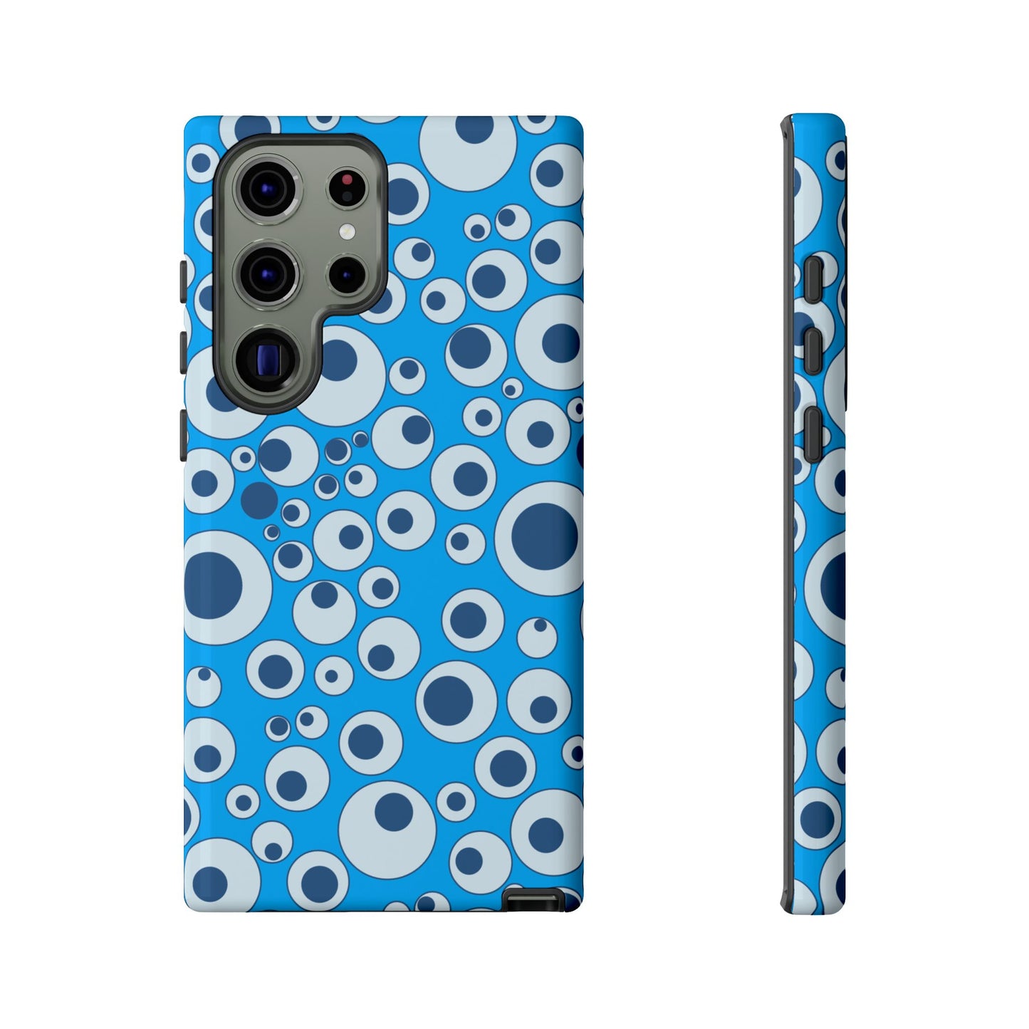 Blue Bubble Pattern Tough Phone Case — Retro Pop Circles Design