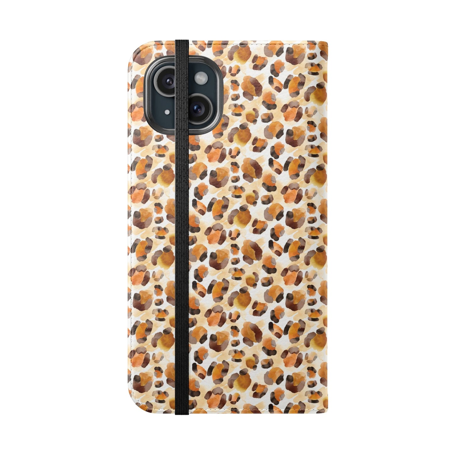 Leopard Print Flip Phone Case — Wallet Flip Case with Card Slots